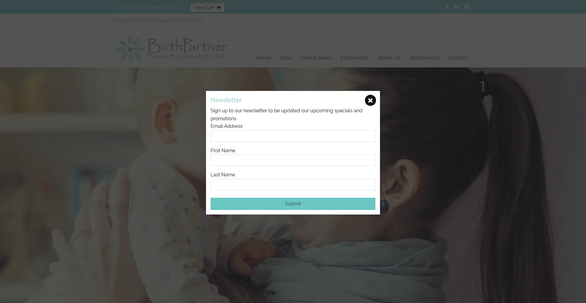 Birthpartner.com.au Screenshot