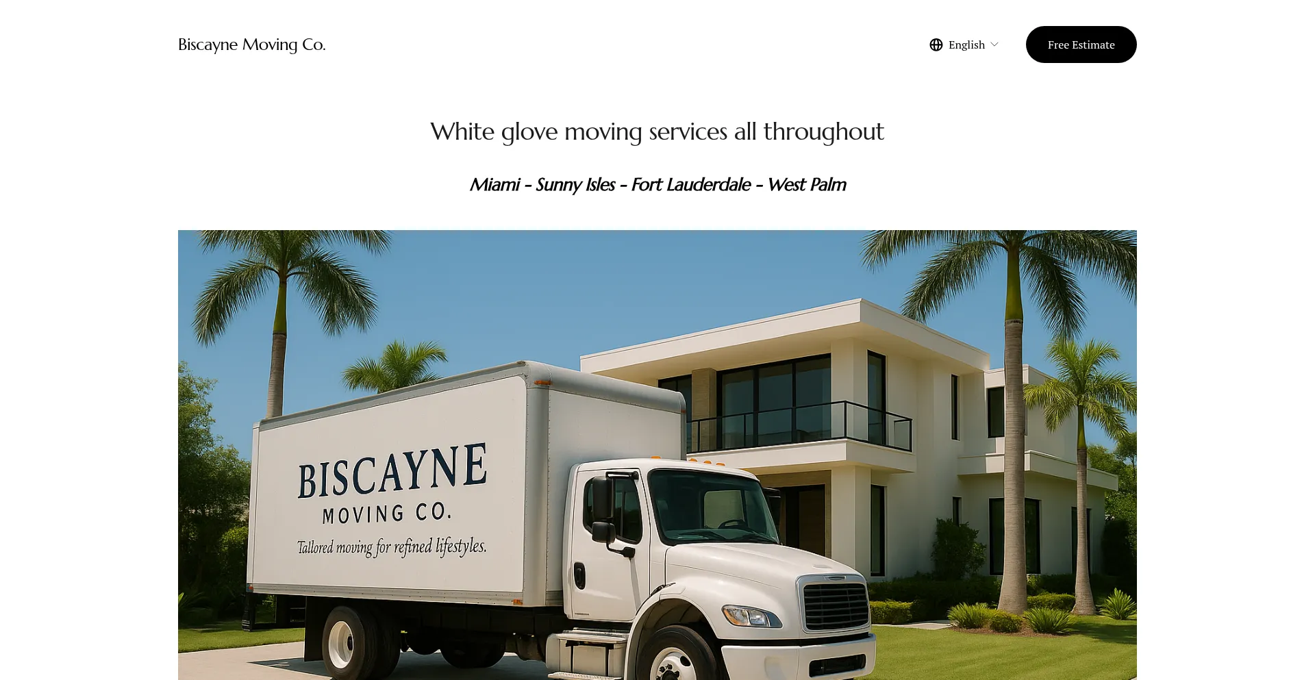 Website screenshot of Biscayne-moving.com