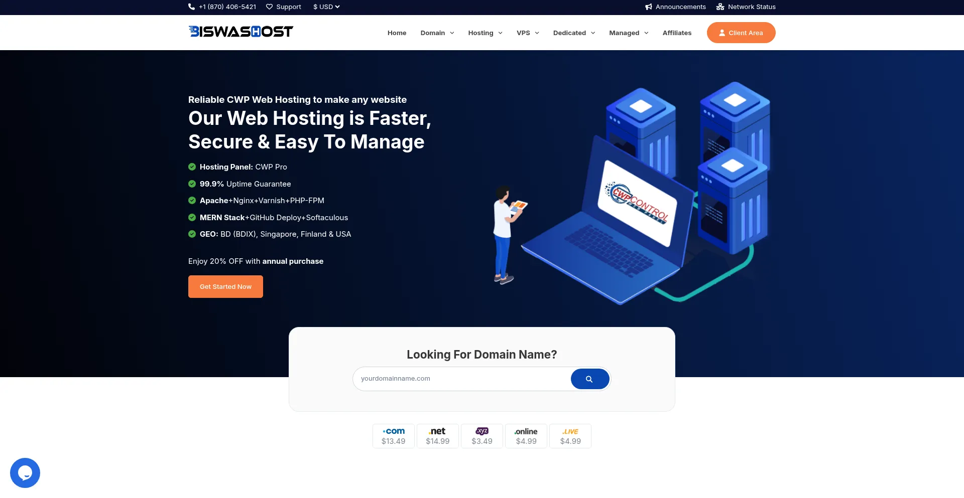 Biswashost.com Screenshot