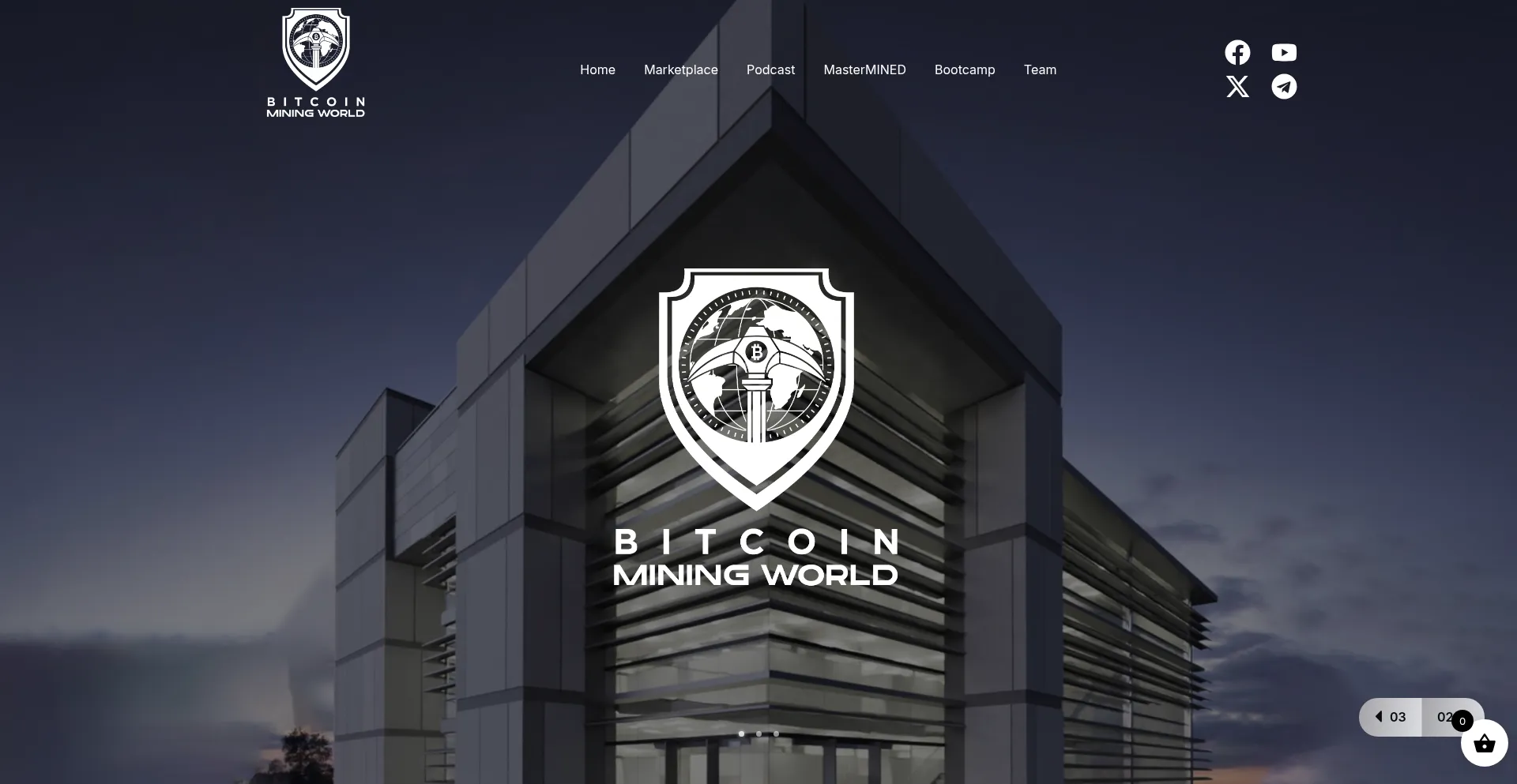Website screenshot of Bitcoinminingworld.com