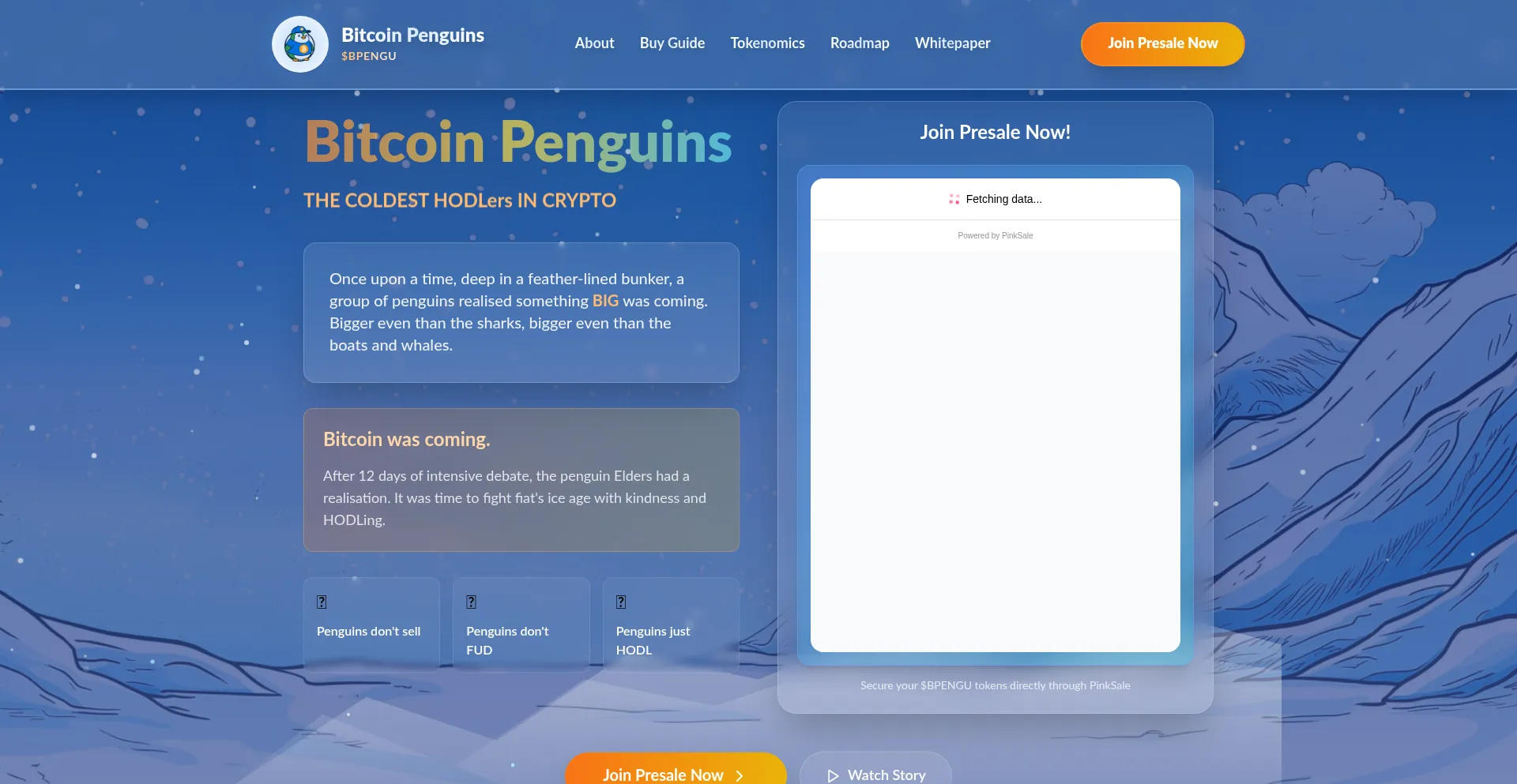 Bitcoinpenguins.vip Screenshot