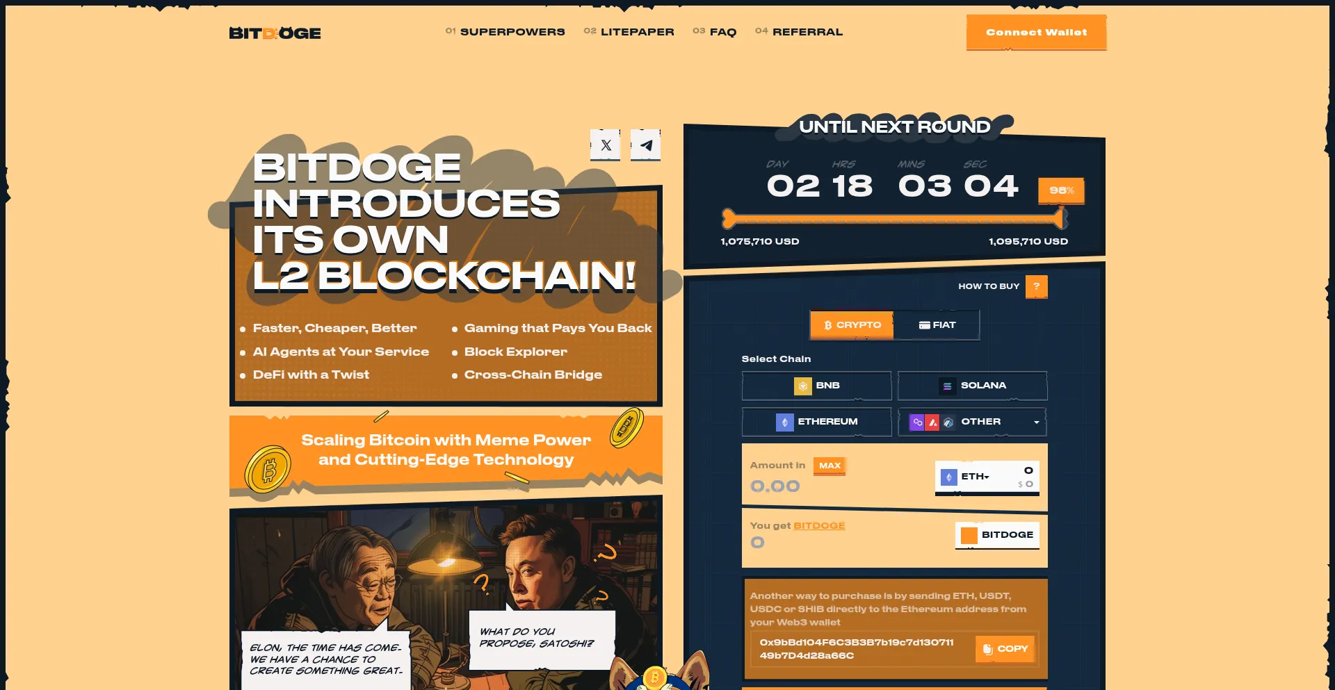 Website screenshot of Bitdoge.io