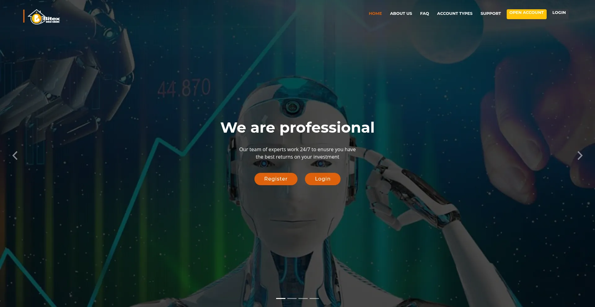 Website screenshot of Bitexgoldshare.net