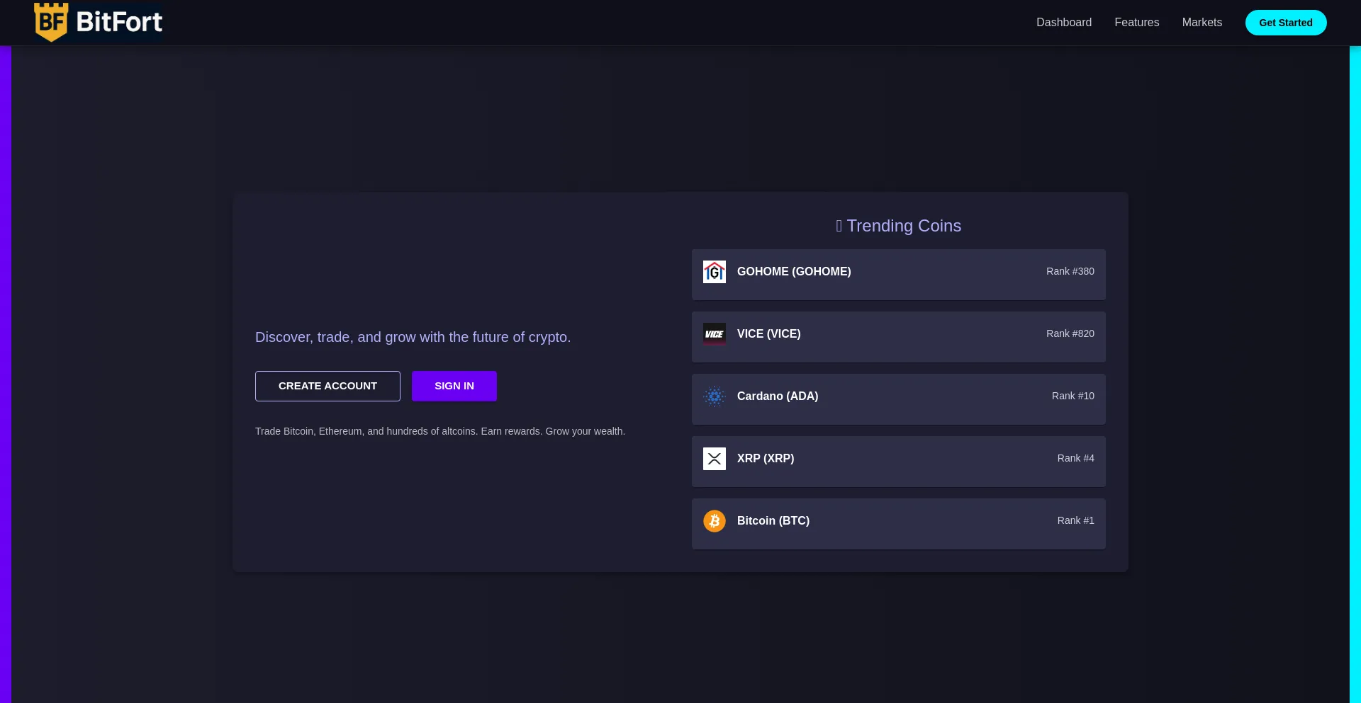 Website screenshot of Bitfortglobal.com
