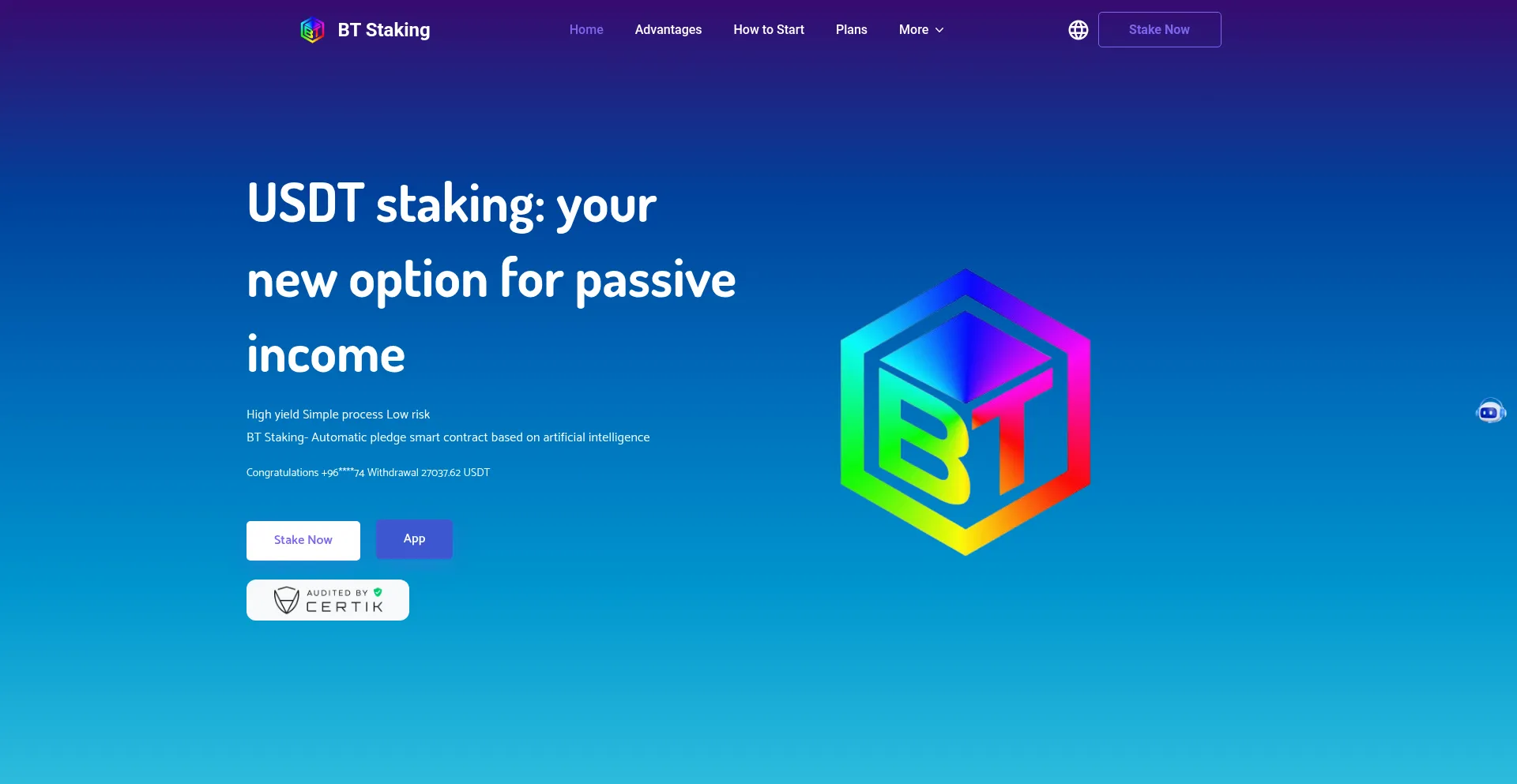 Website screenshot of Bitgetastra.com