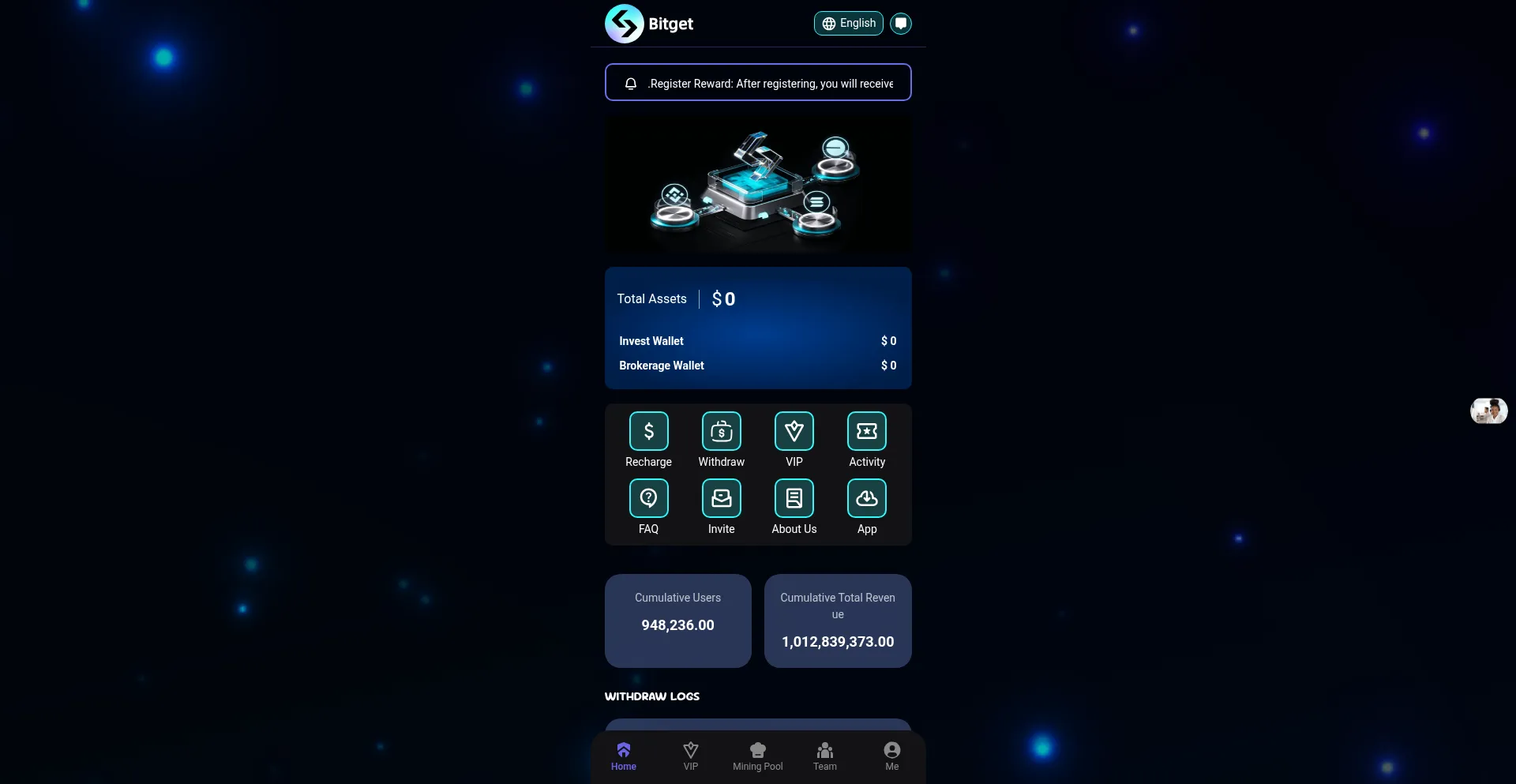 Website screenshot of Bitgetusd.org