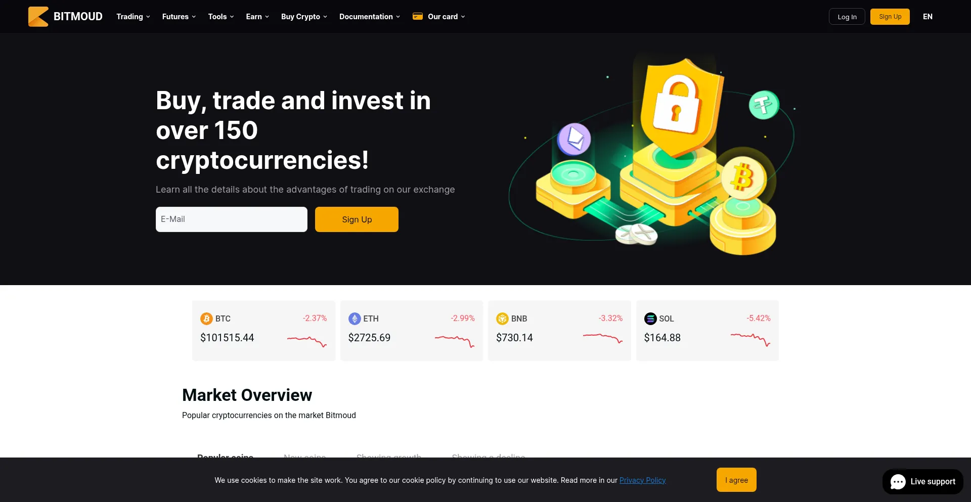 Website screenshot of Bitmoud.com
