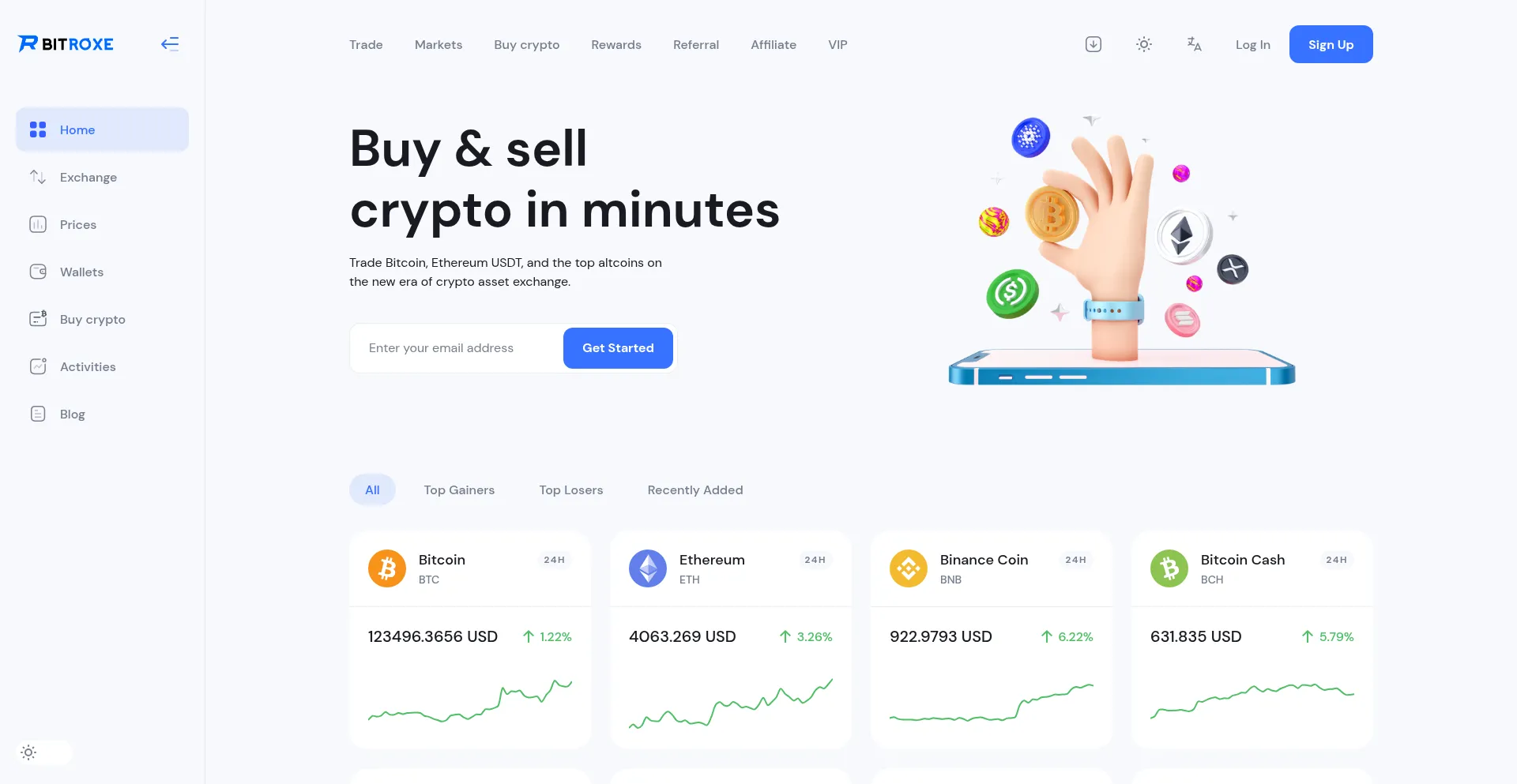Website screenshot of Bitroxe.com