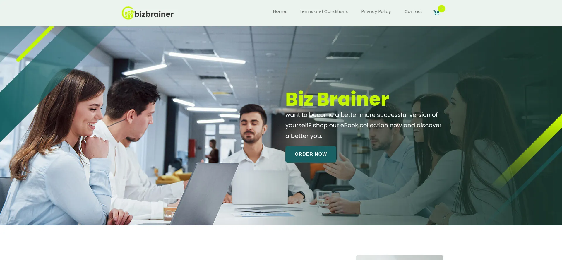 Website screenshot of Bizbrainer.com
