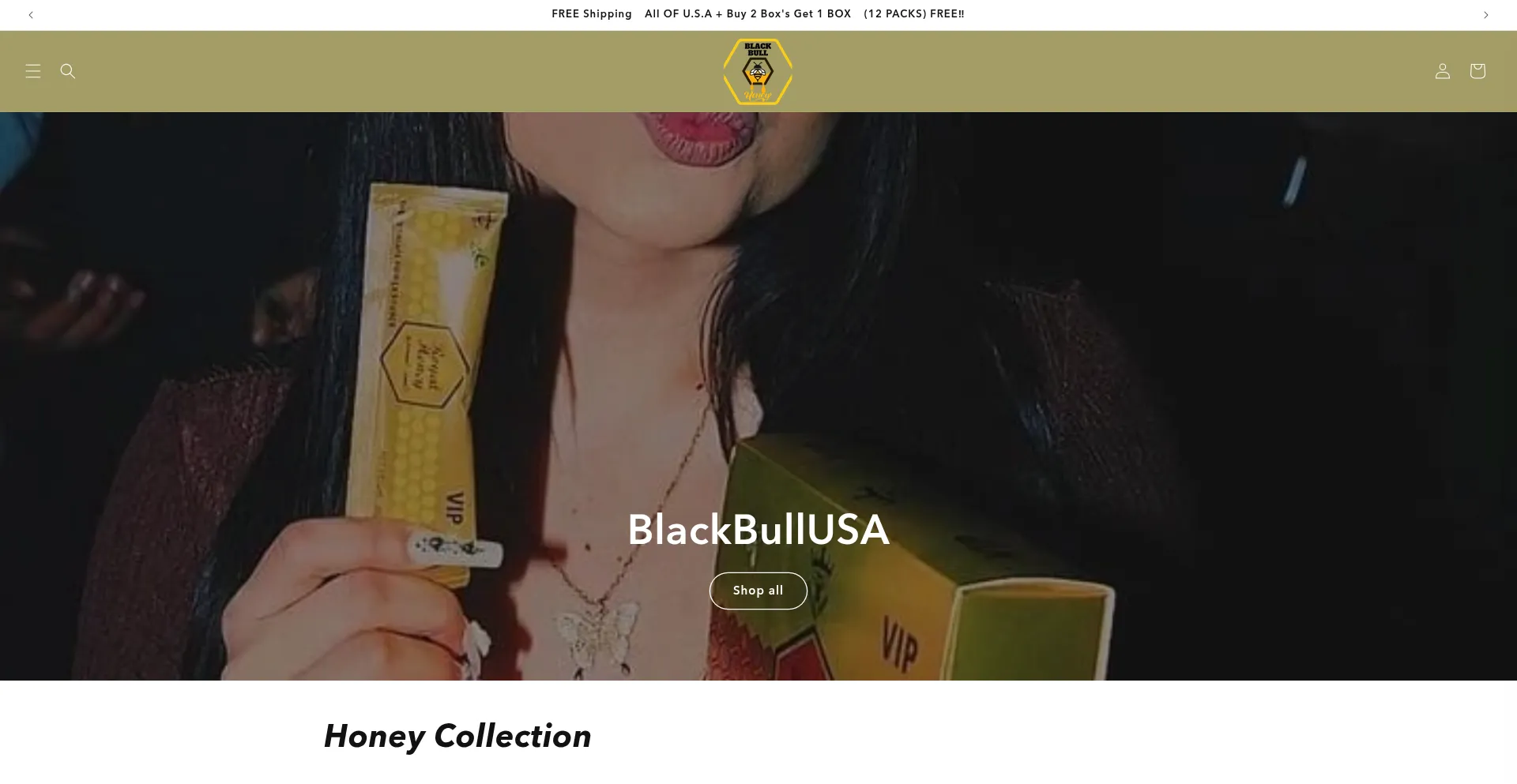 Website screenshot of Blackbullusa.com