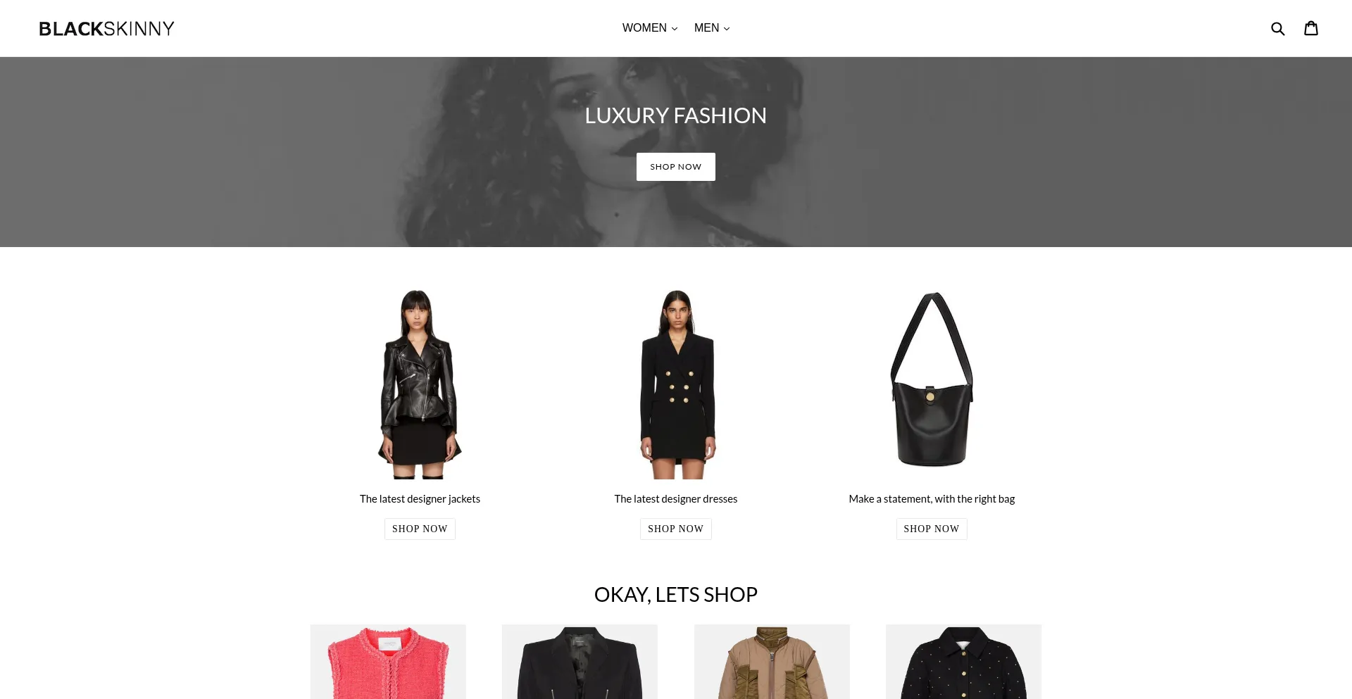 Website screenshot of Blackskinny.com