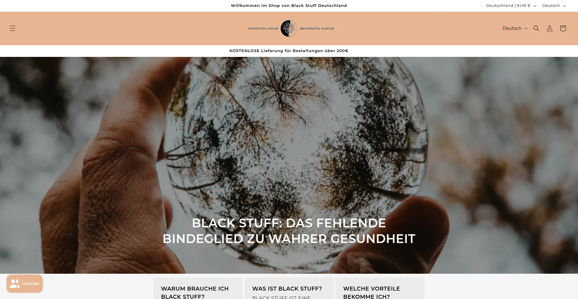 Website screenshot of Blackstuffdeutschland.de