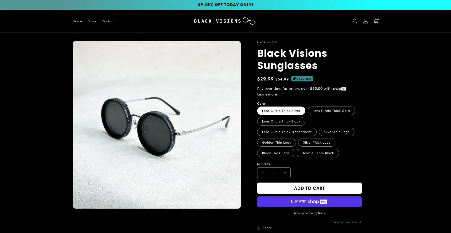 Website screenshot of Blackvisionco.com