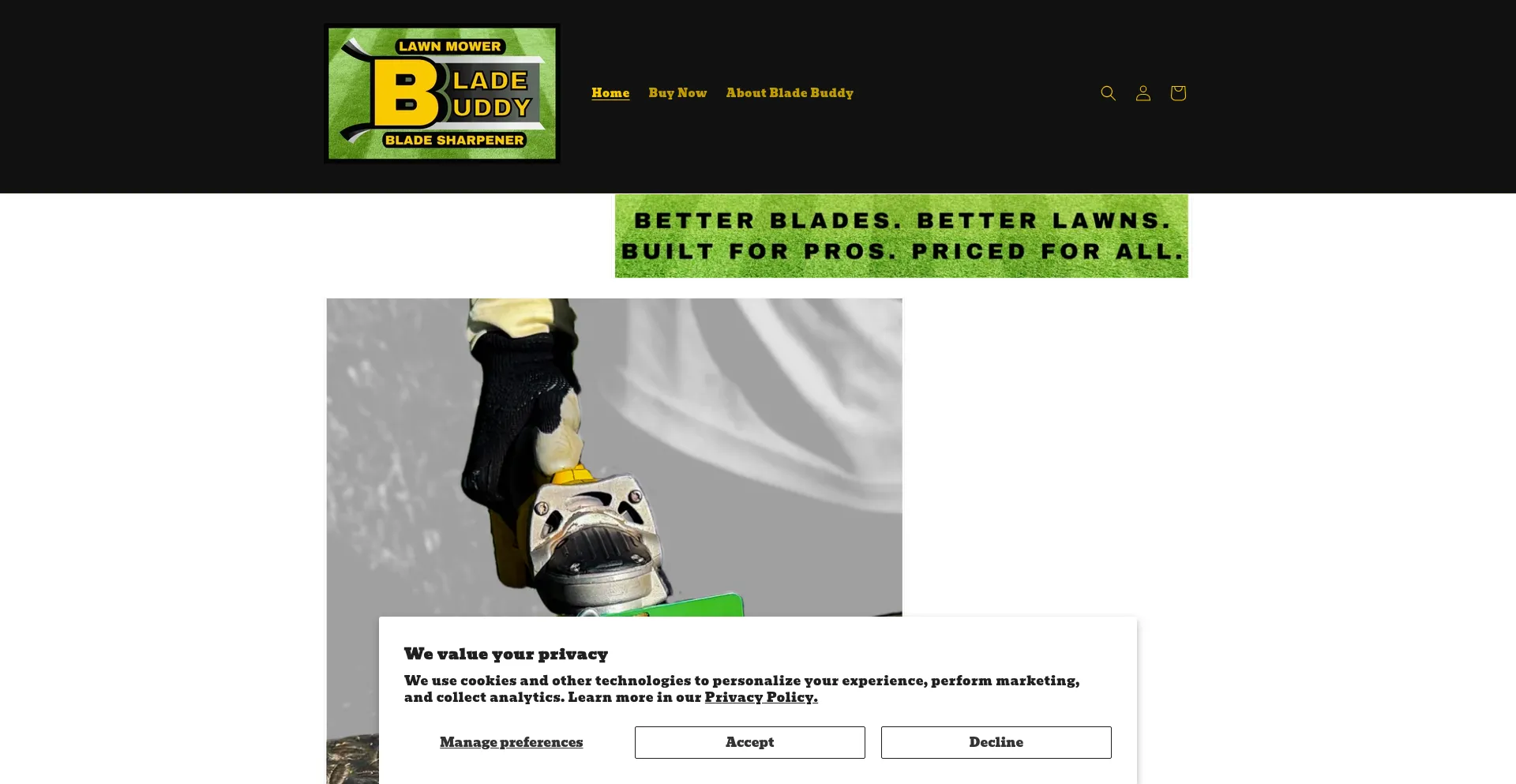 Website screenshot of Bladebuddyusa.com