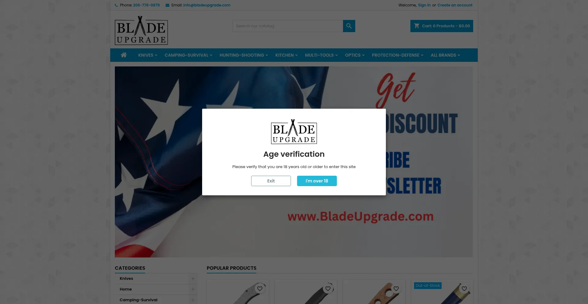 Website screenshot of Bladeupgrade.com