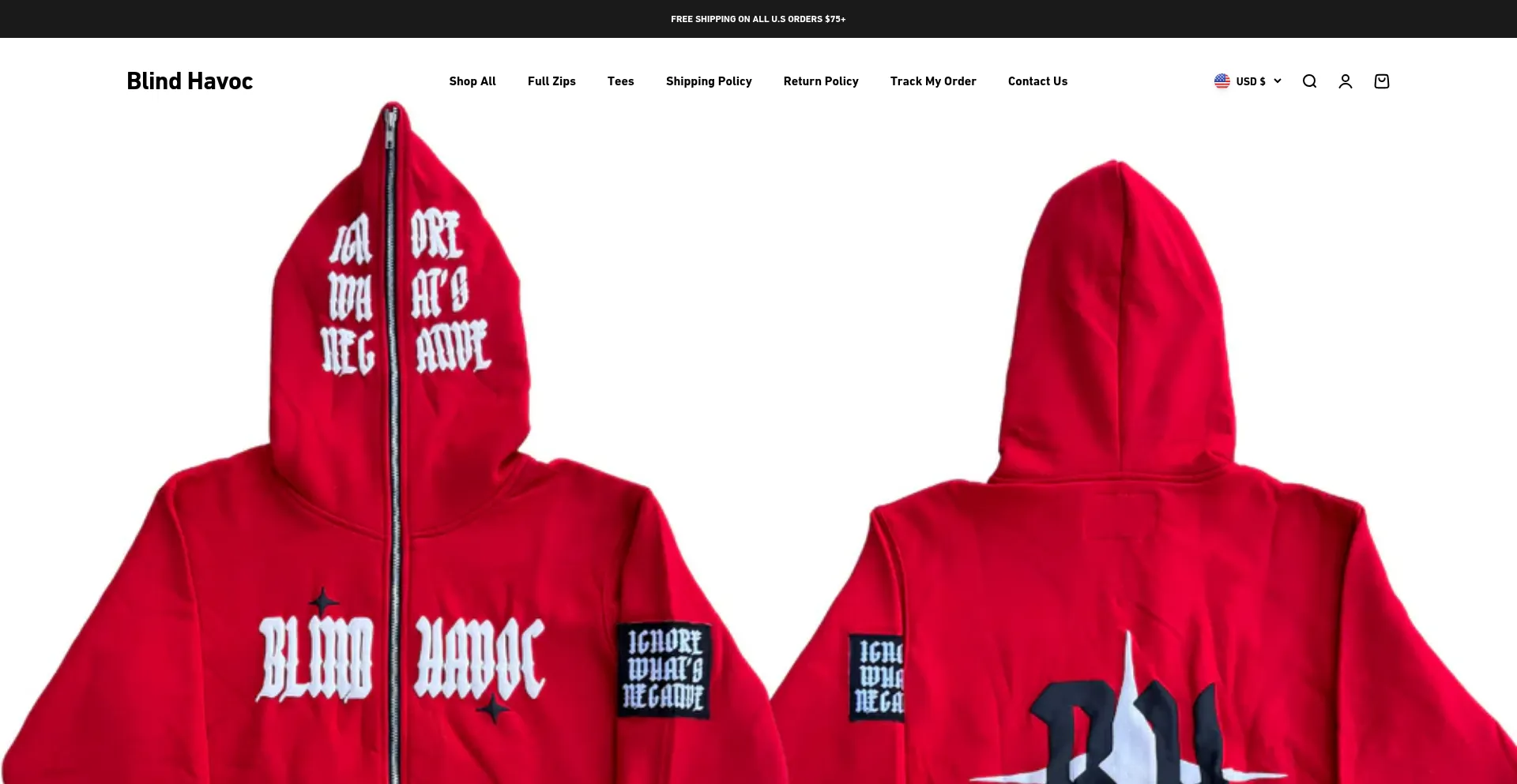 Website screenshot of Blindhavoc.com