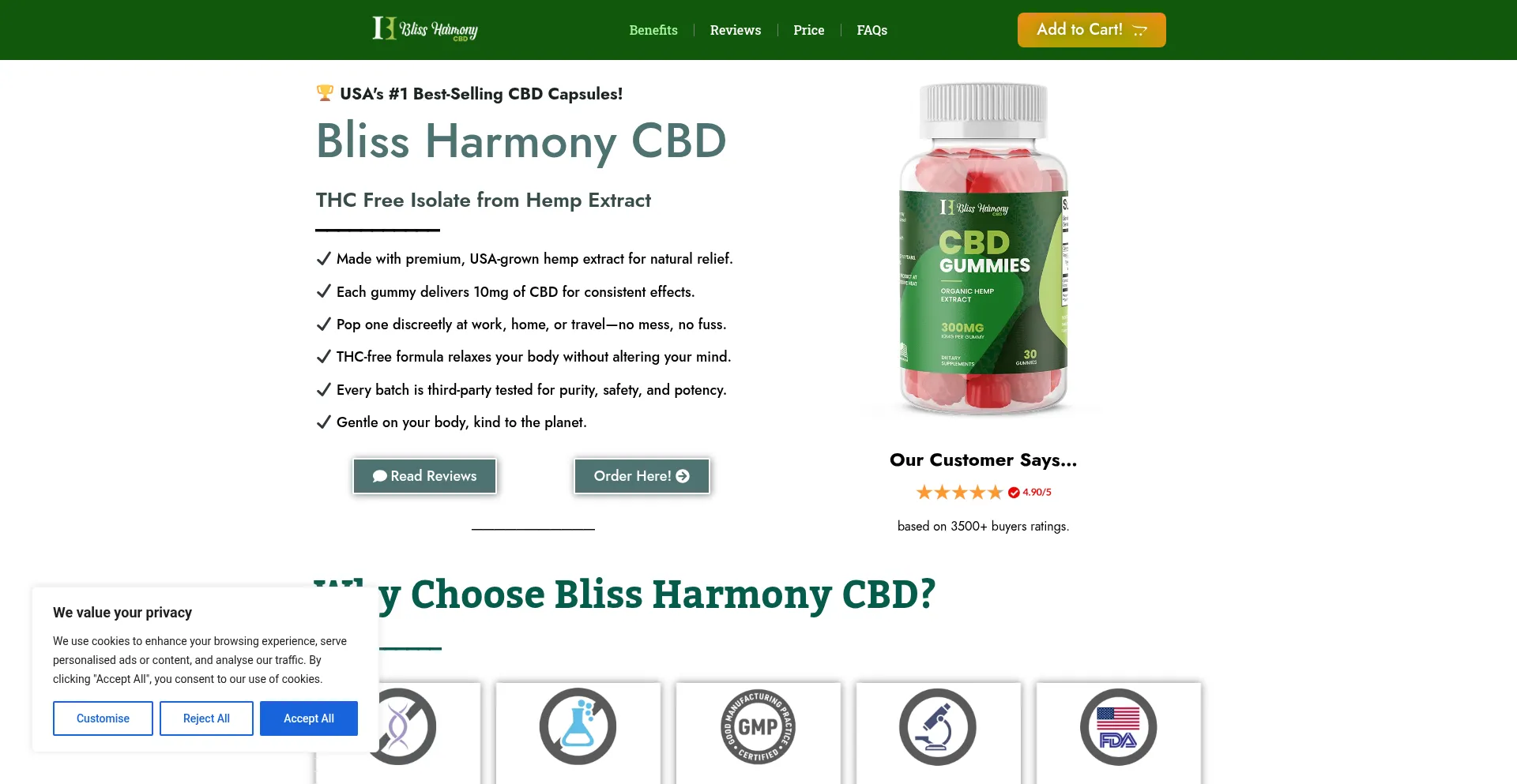 Blissharmonygummies.com Screenshot