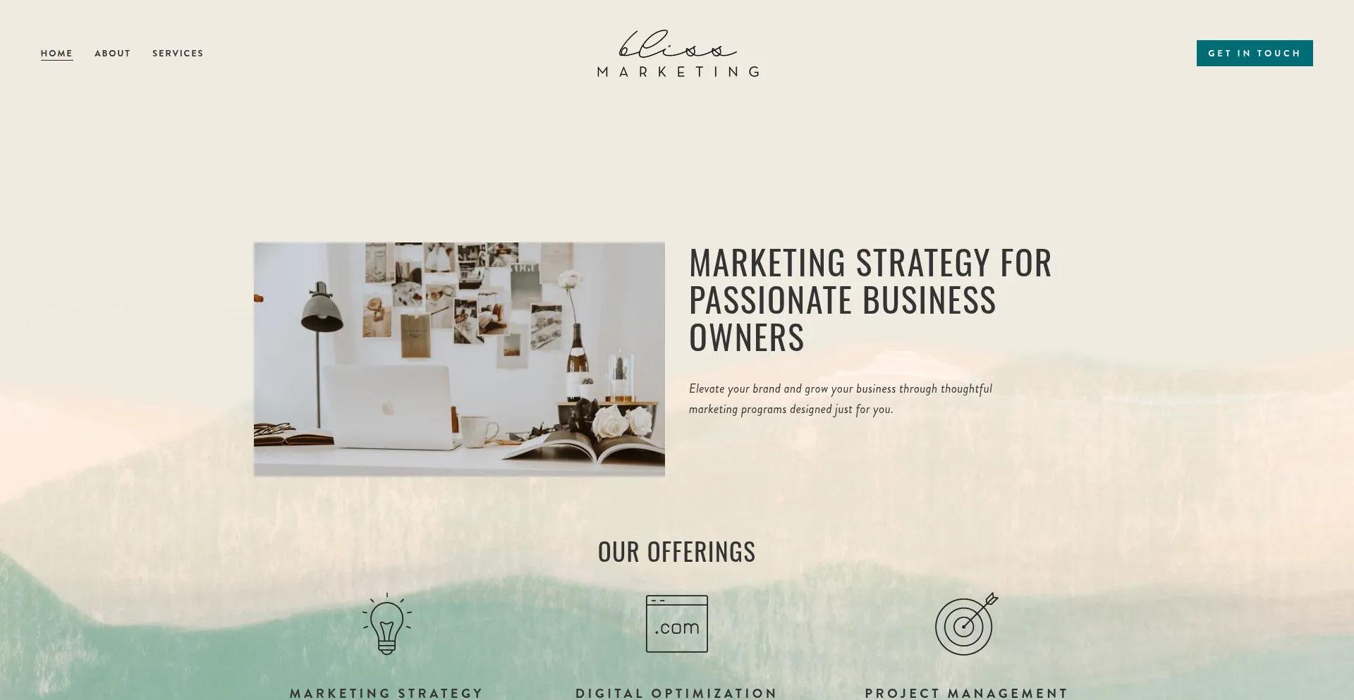 Website screenshot of Blissmktg.com