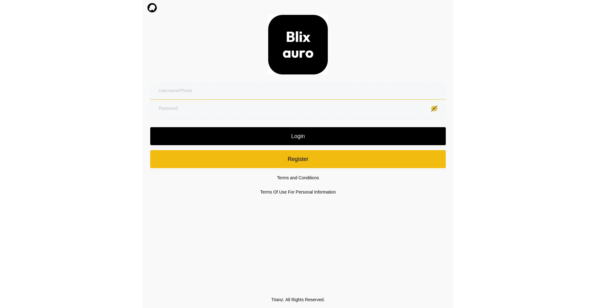Website screenshot of Blixauro-max.com