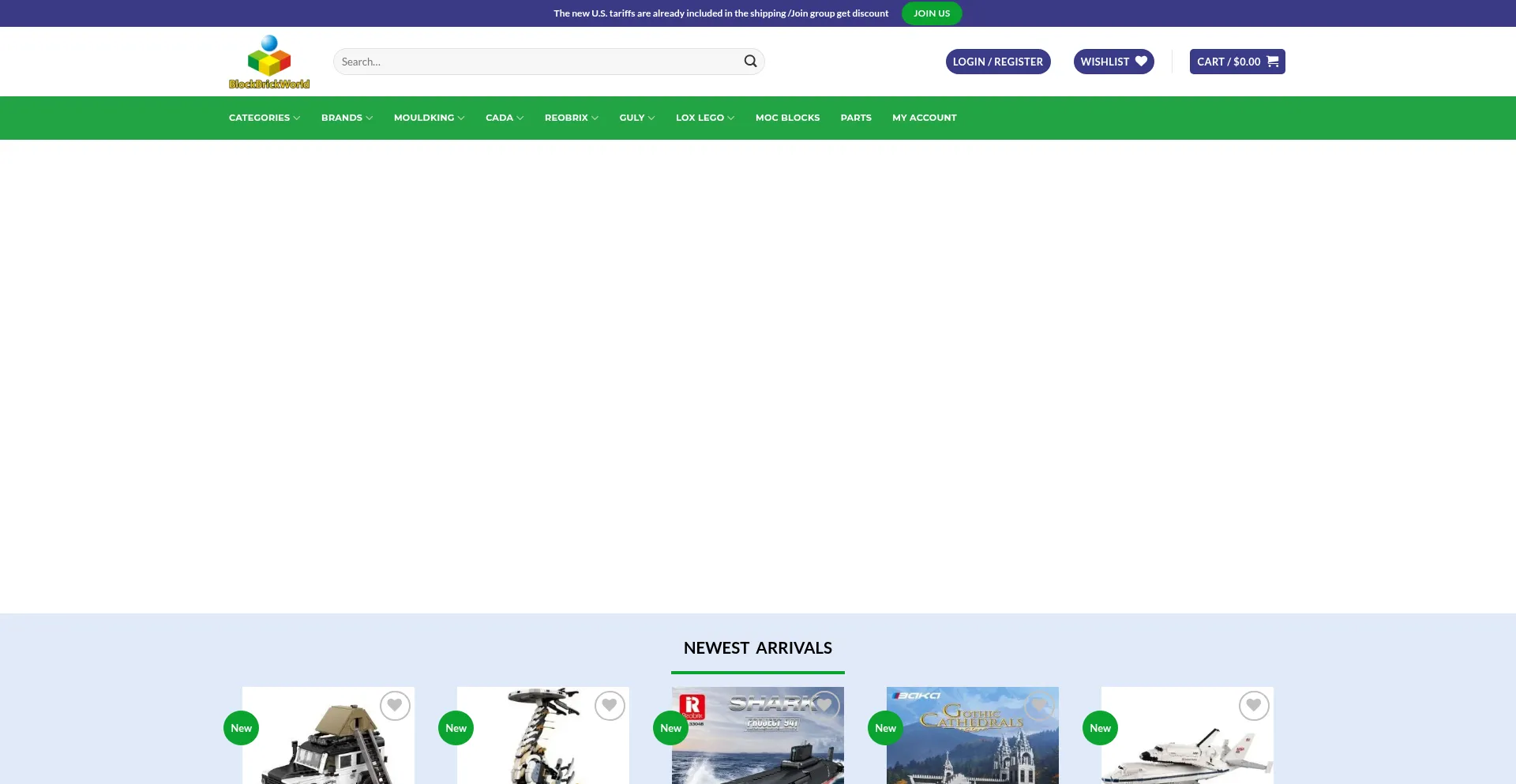 Website screenshot of Blockbrickworld.com