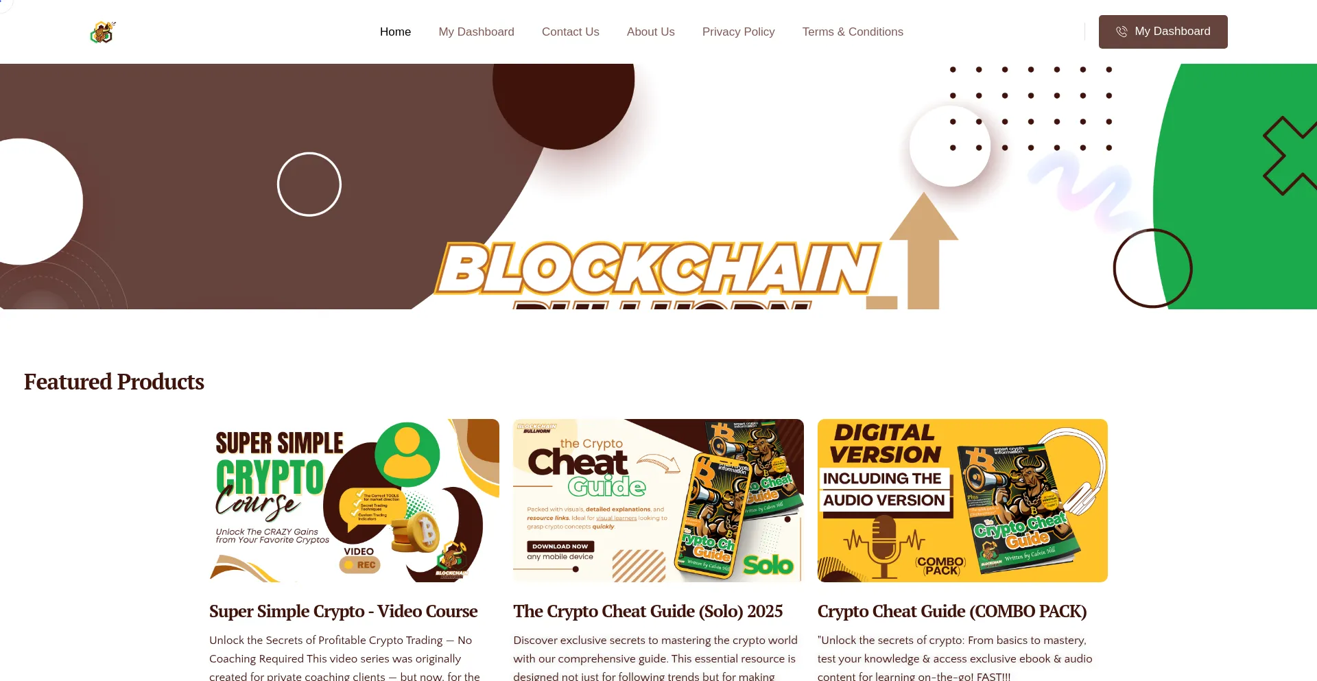 Website screenshot of Blockchainbullhornwallet.com