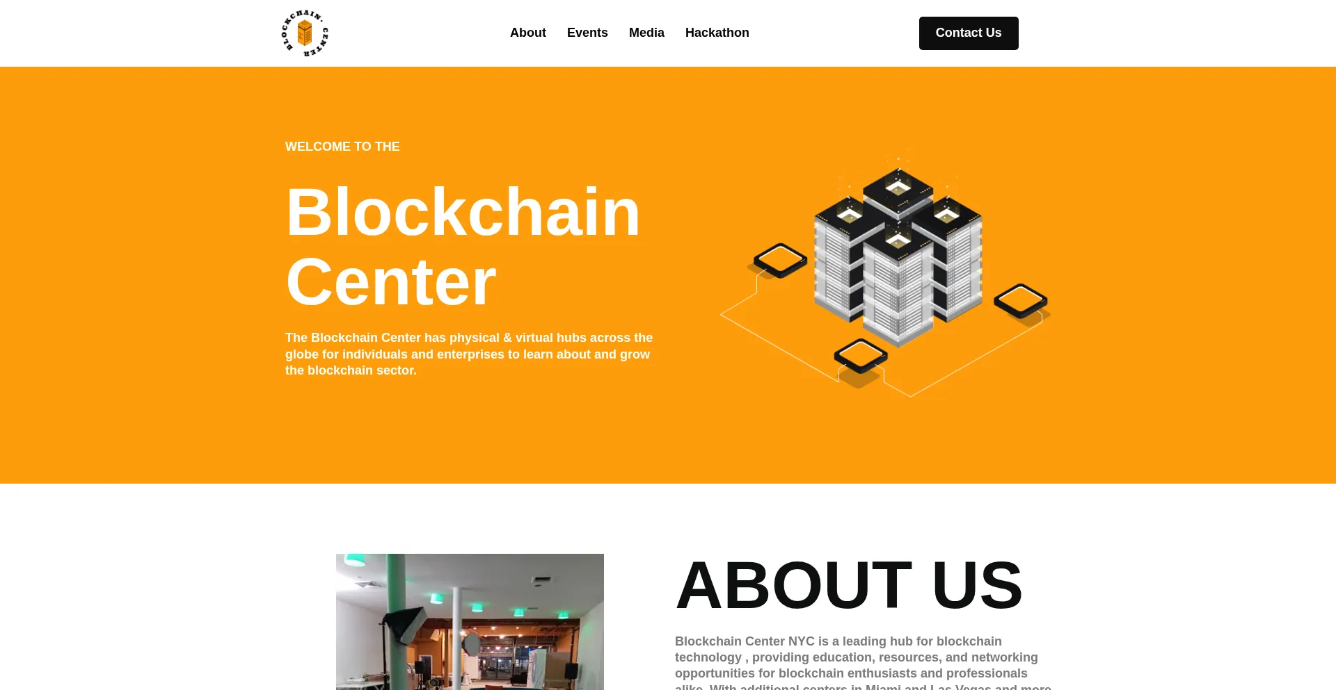 Website screenshot of Blockchaincenter.com
