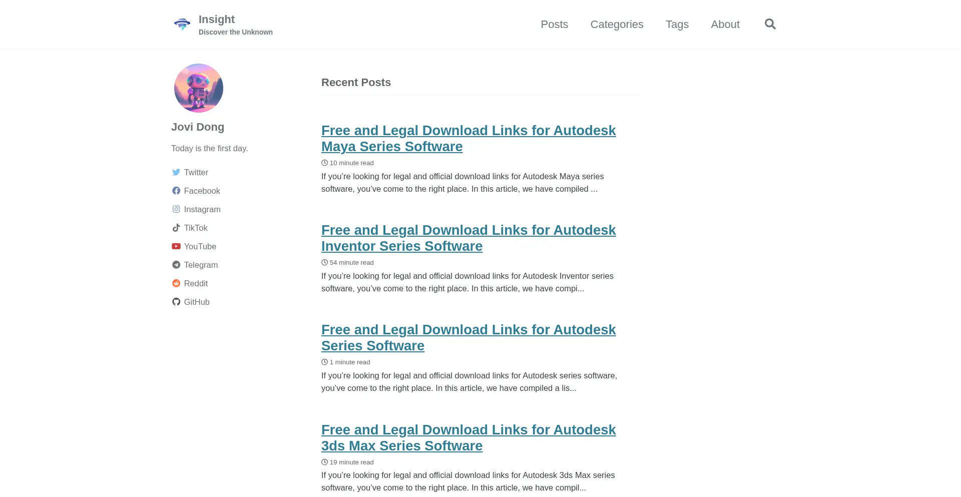 Website screenshot of Blog.jovidong.com