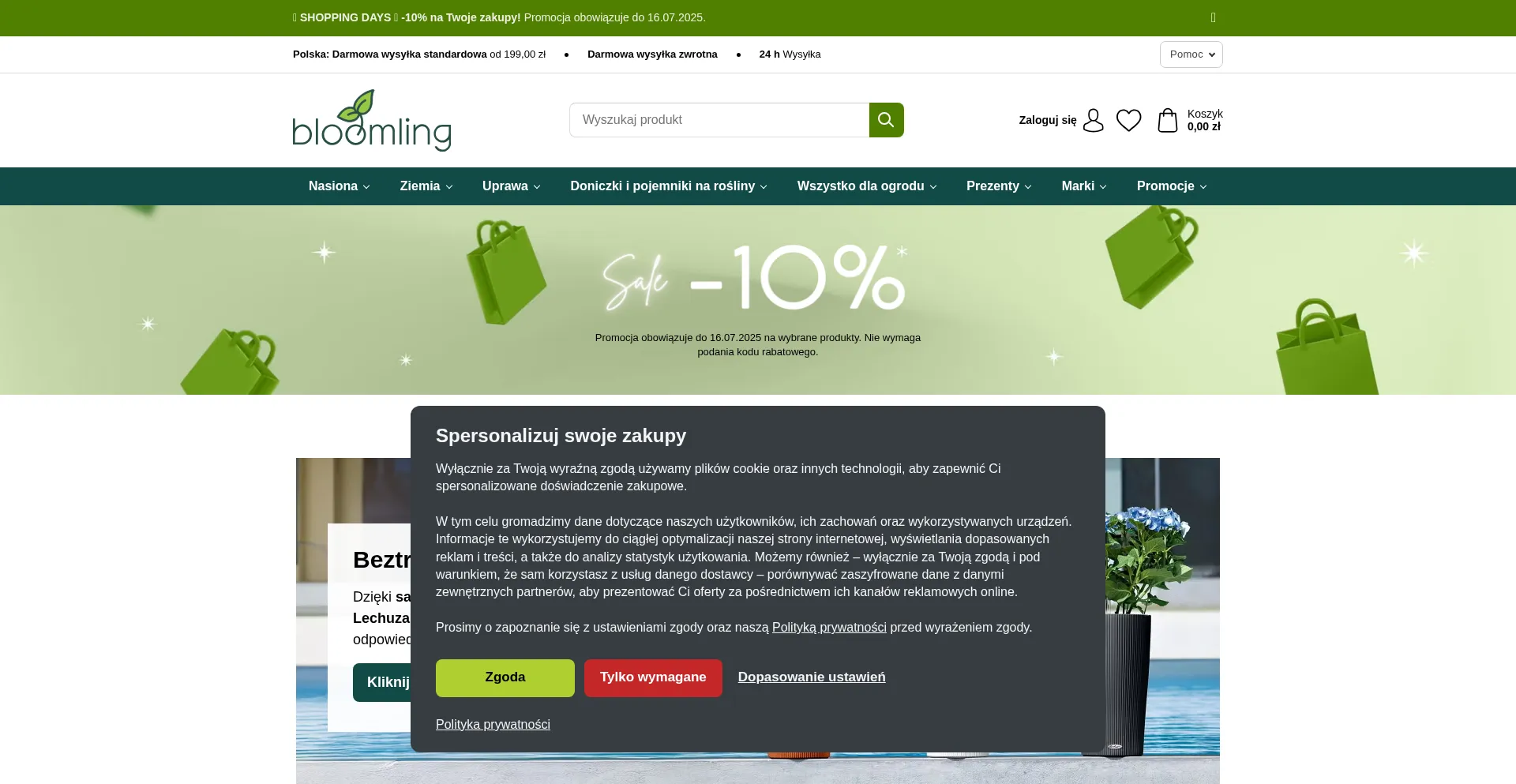 Website screenshot of Bloomling.pl