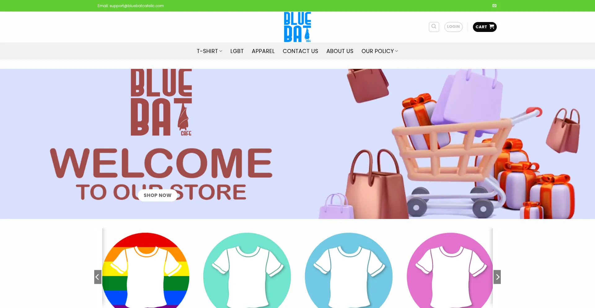 Website screenshot of Bluebatcafellc.com