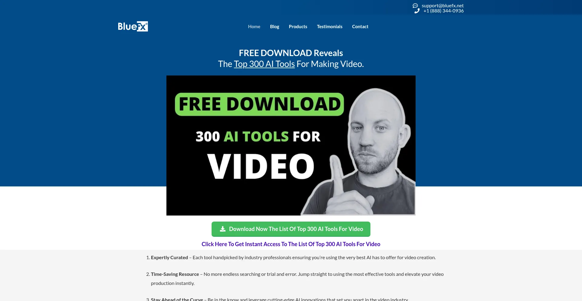 Website screenshot of Bluefx.net