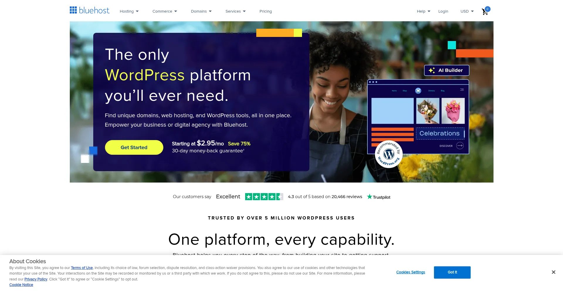 Bluehost.com Screenshot