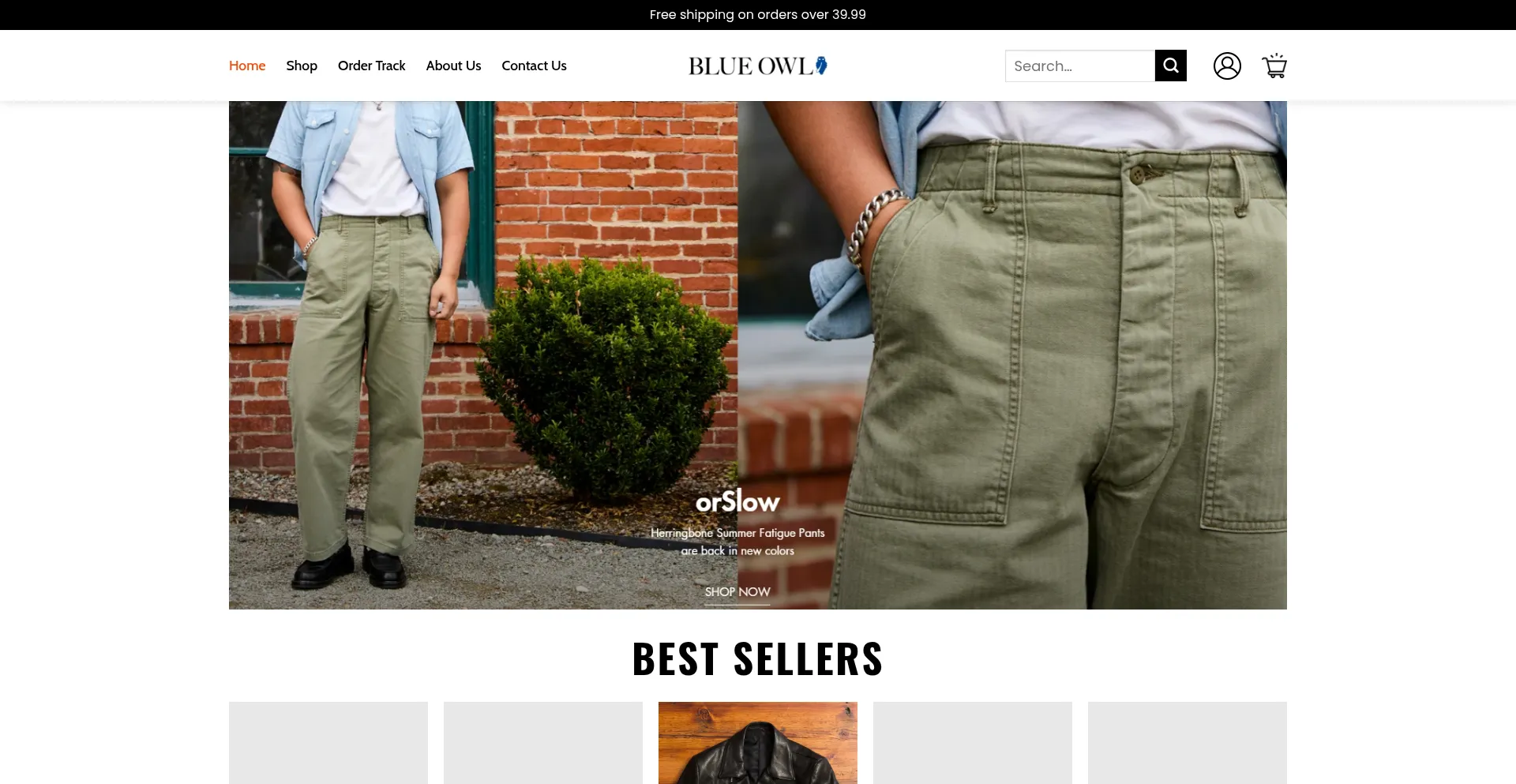 Website screenshot of Blueowlgaze.shop
