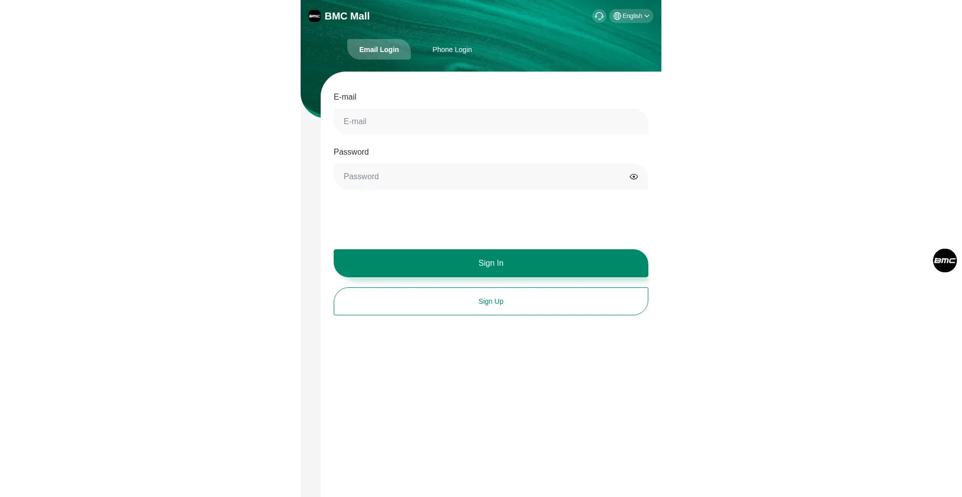 Website screenshot of Bmcmall.org