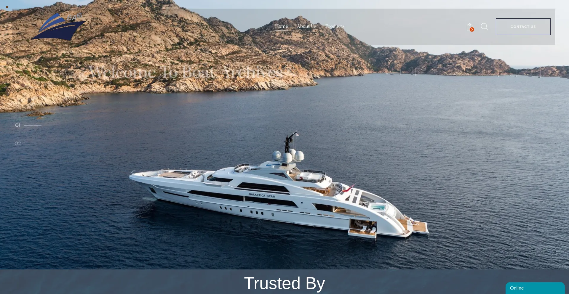 Website screenshot of Boatarchives.com