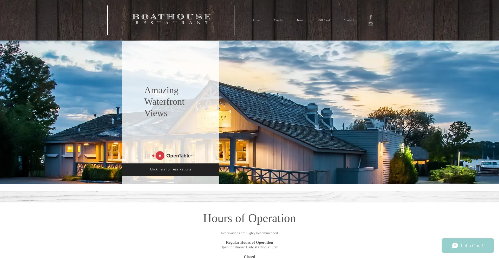 Website screenshot of Boathouseonwestbay.com