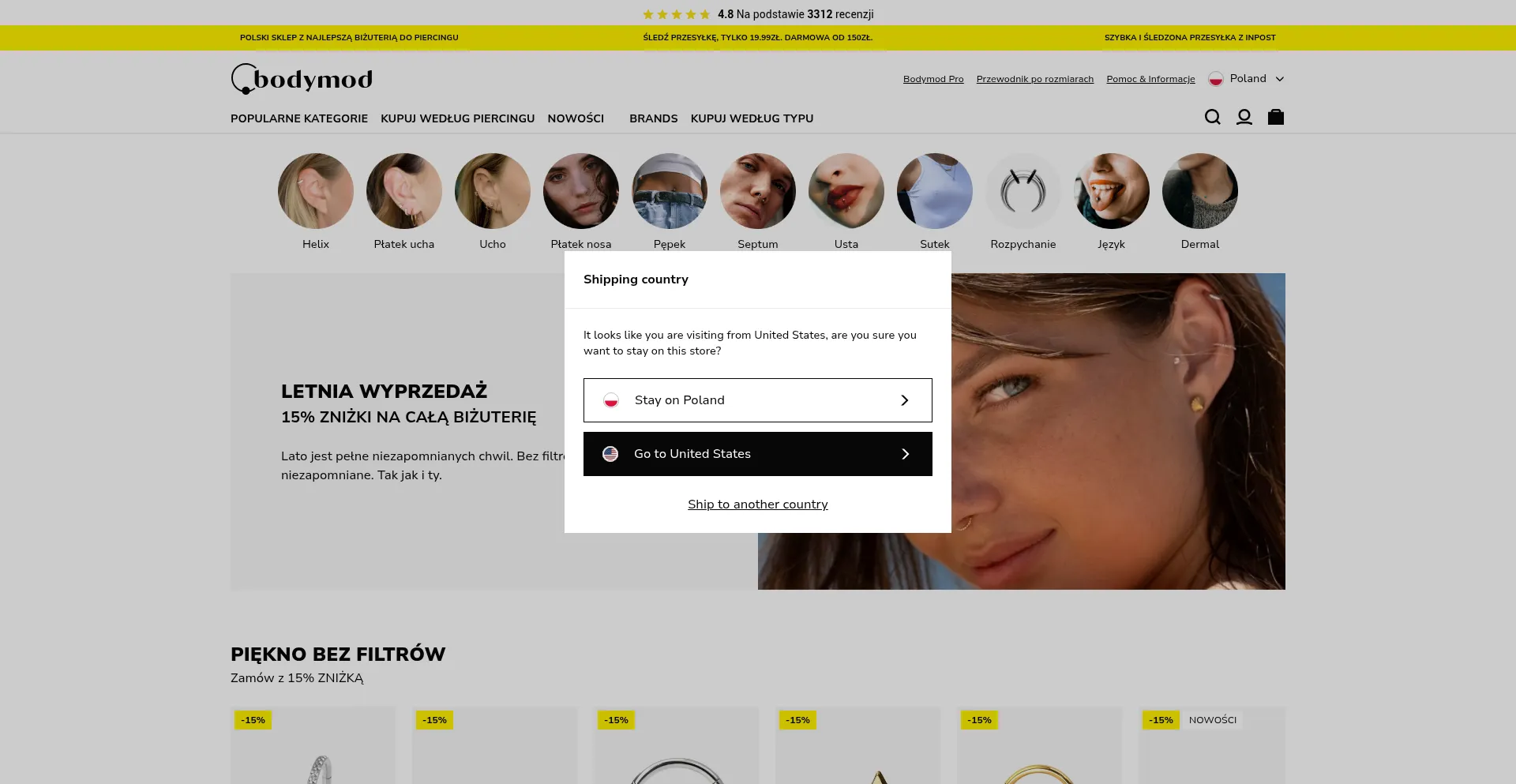 Website screenshot of Bodymod.pl