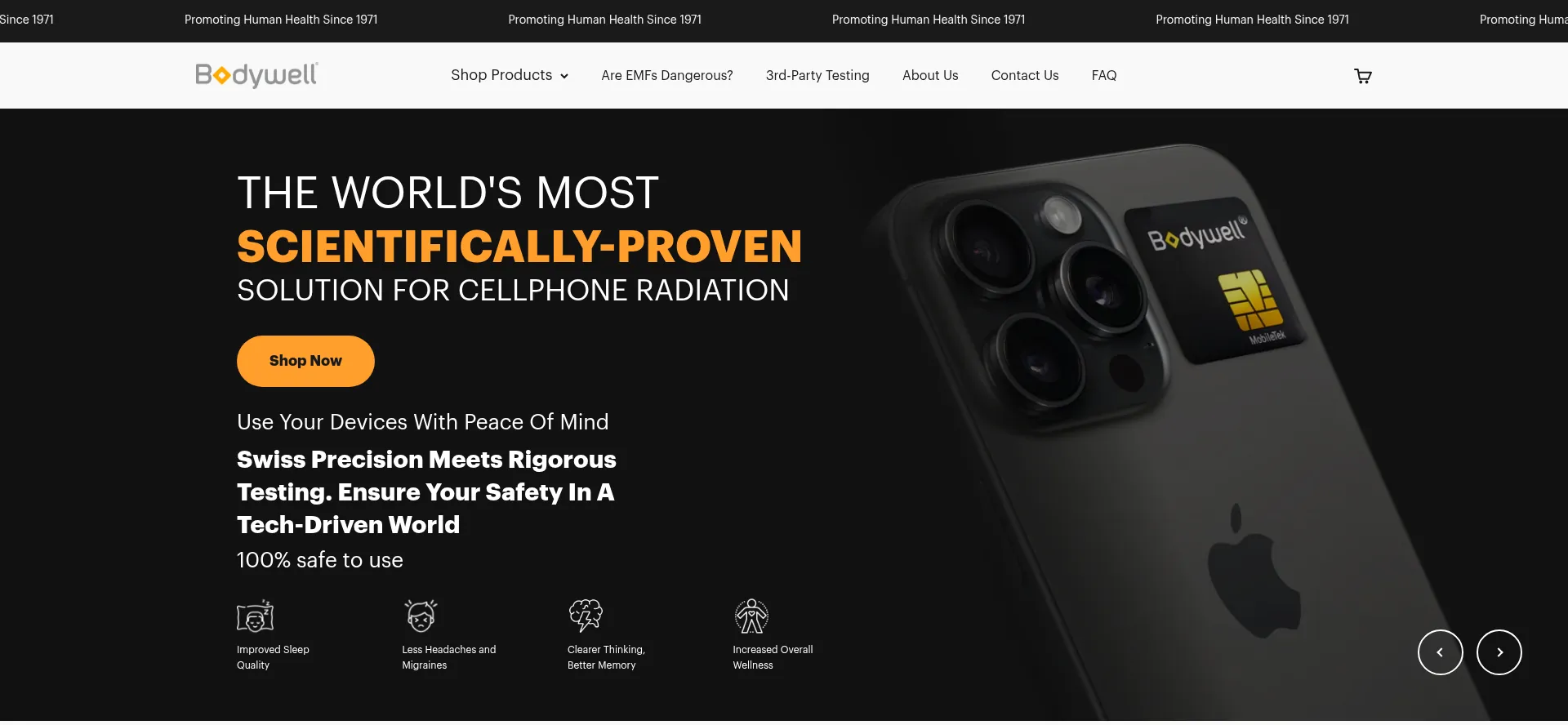 Website screenshot of Bodywell.com