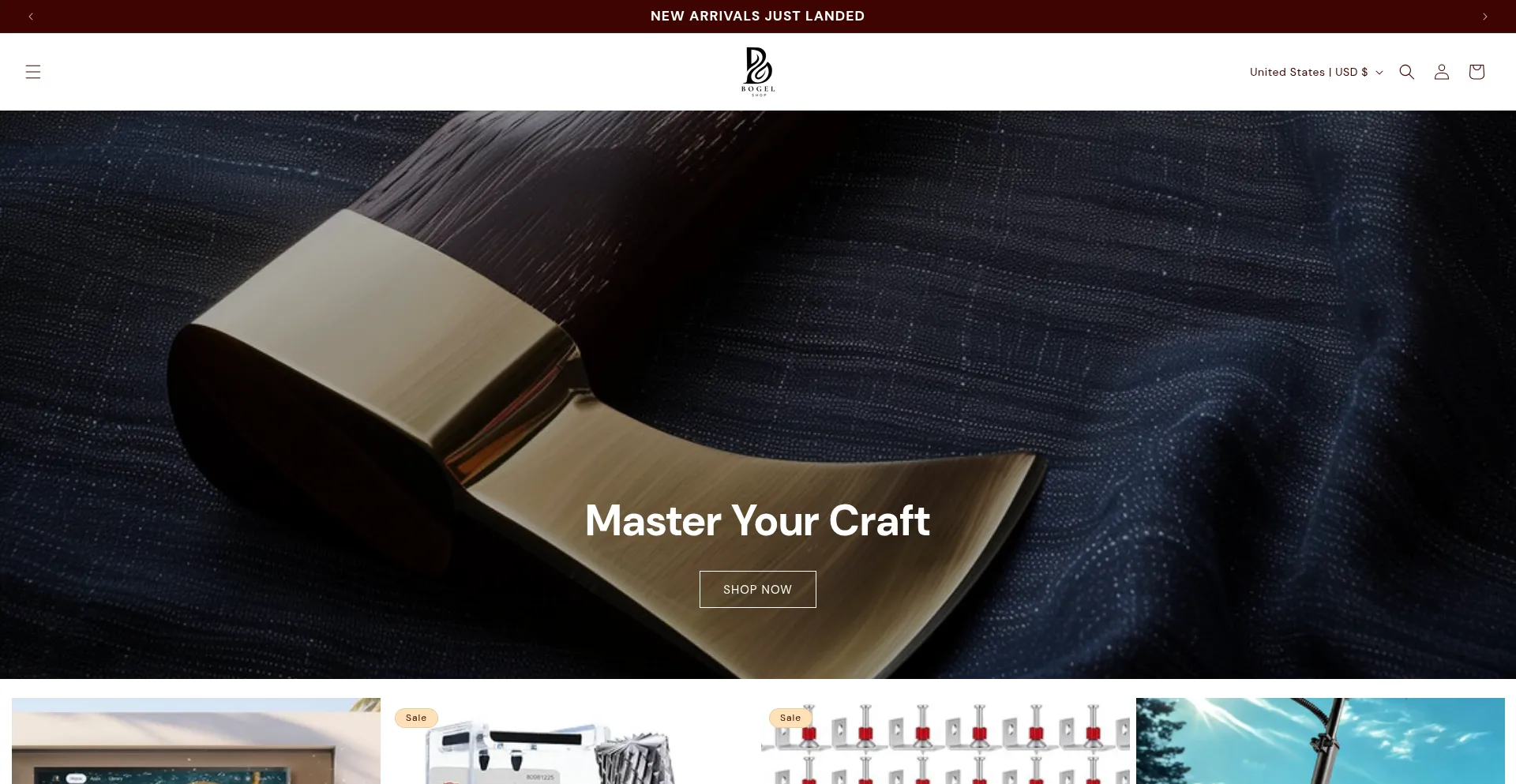 Website screenshot of Bogel.shop