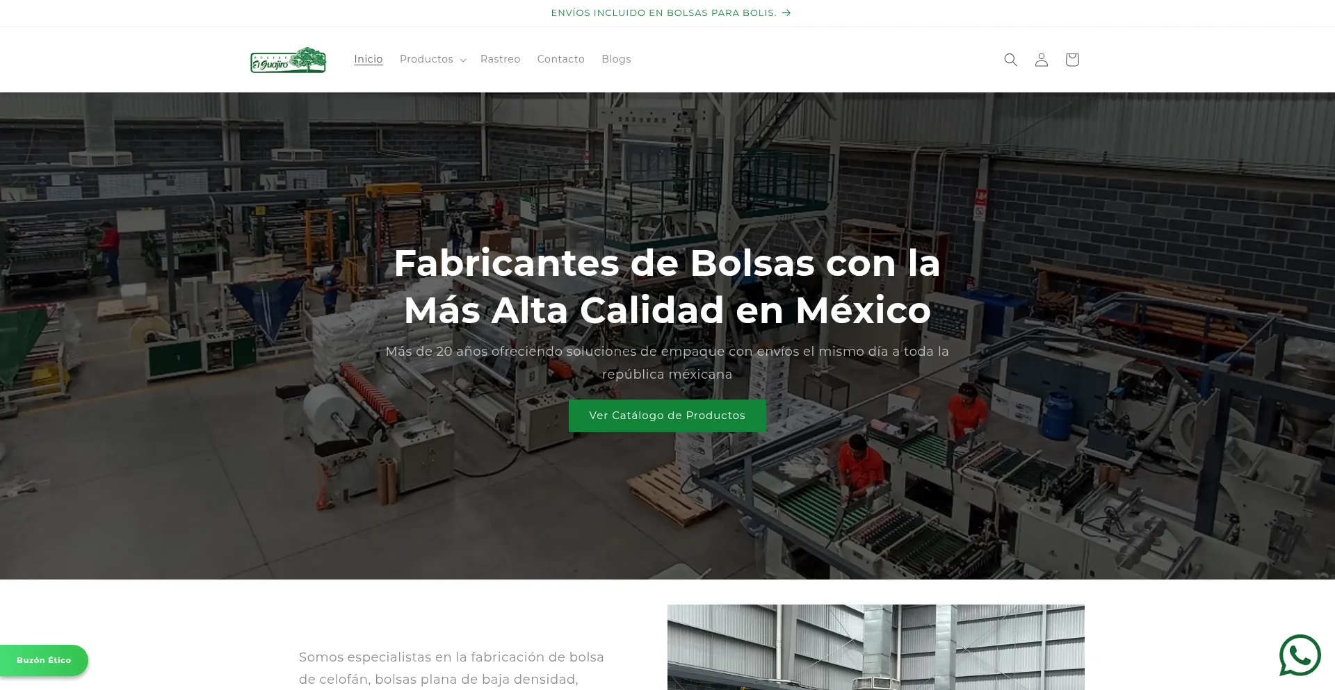 Website screenshot of Bolsaselguajiro.com
