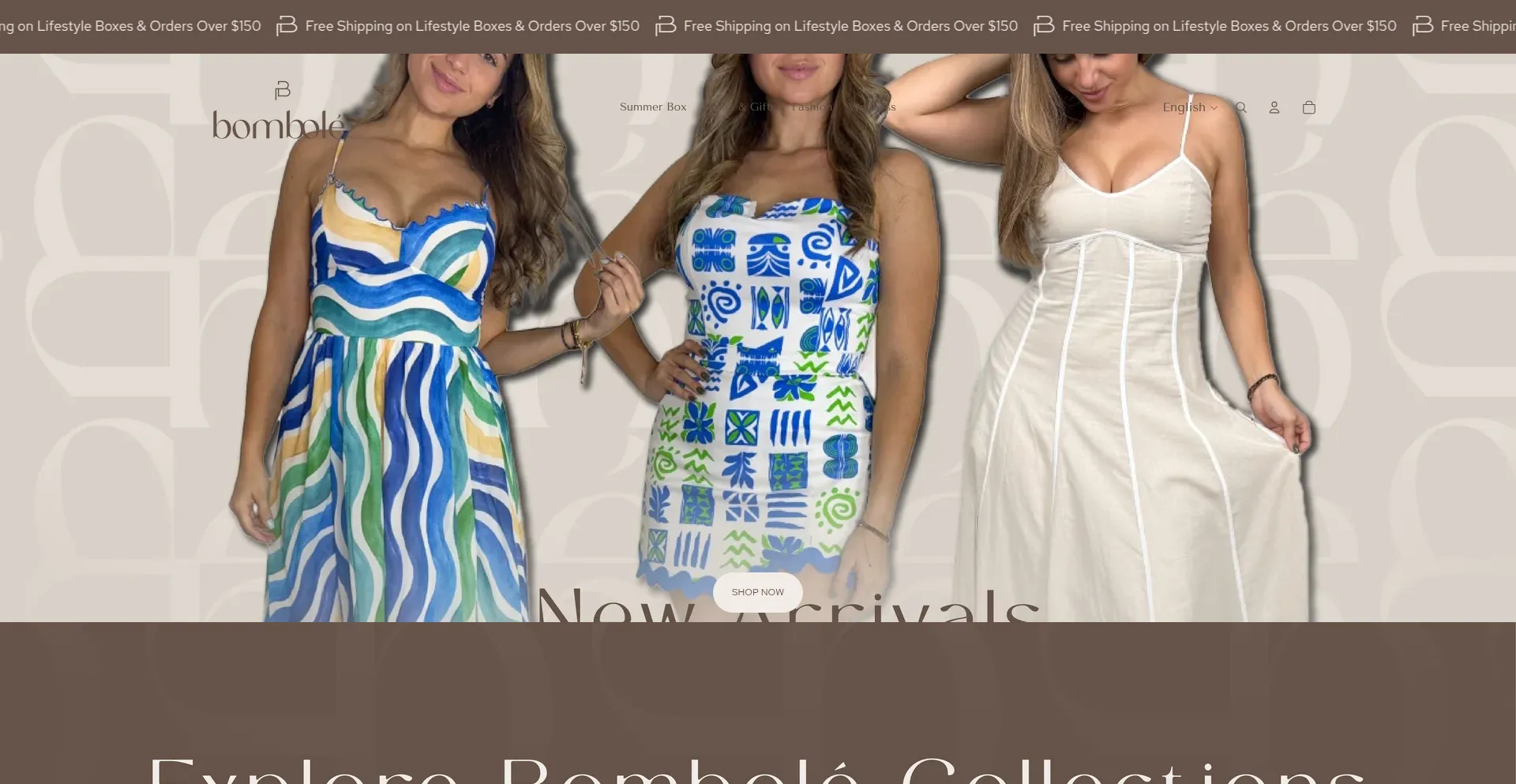 Website screenshot of Bomboleandco.com