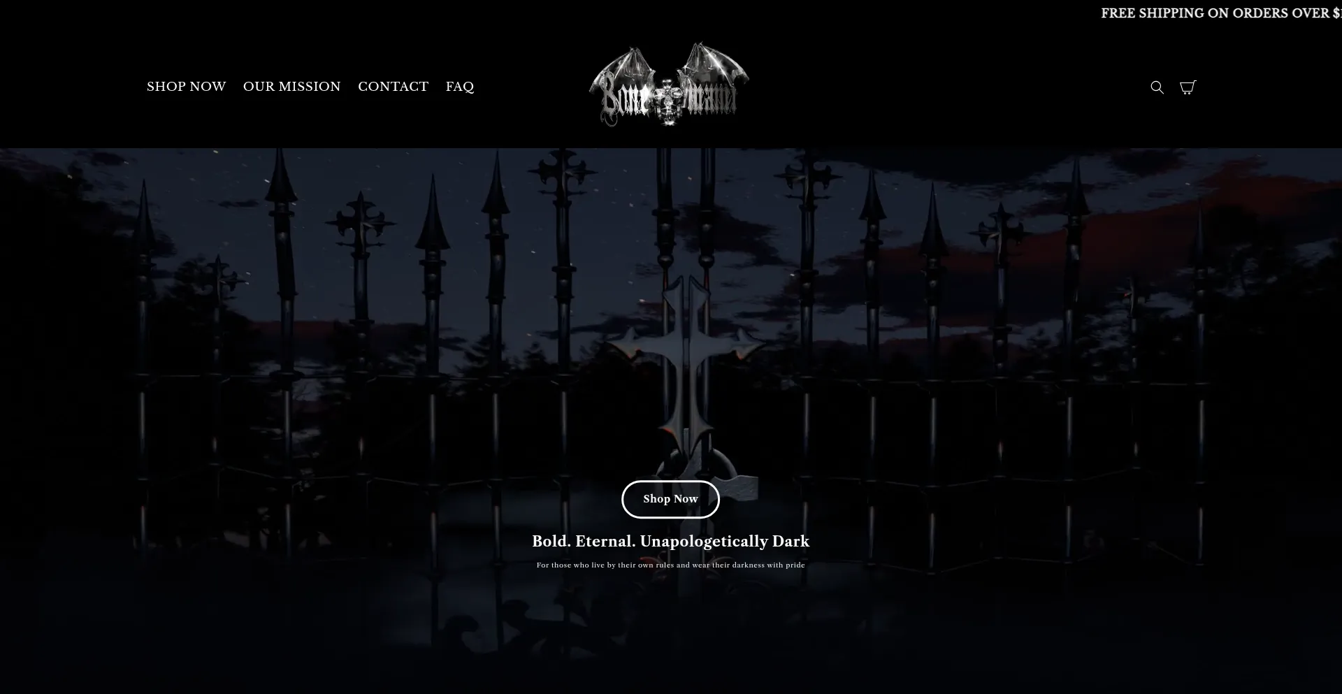 Website screenshot of Bonemamishop.com