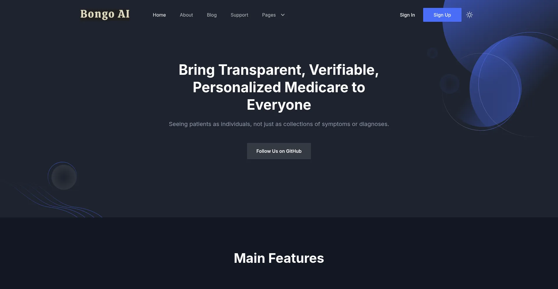 Website screenshot of Bongo-ai.xyz