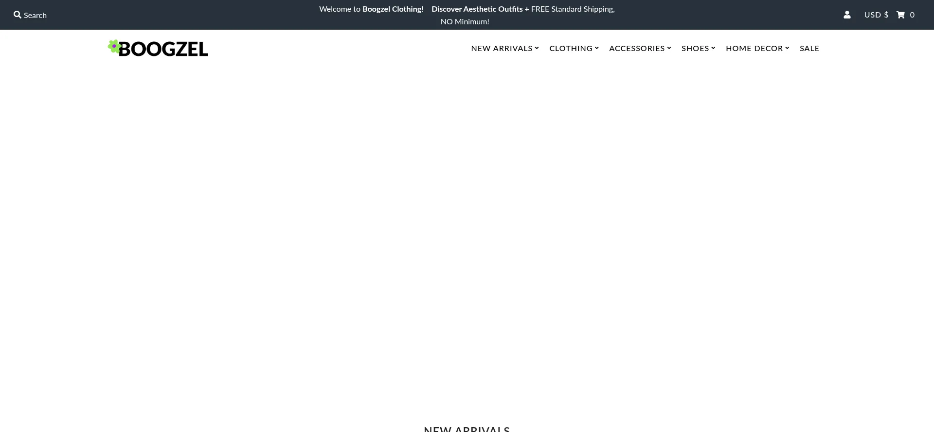 Website screenshot of Boogzelclothing.com