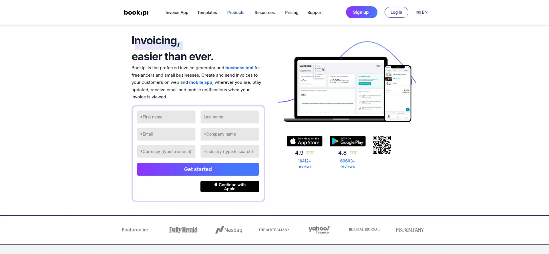 Website screenshot of Bookipi.com