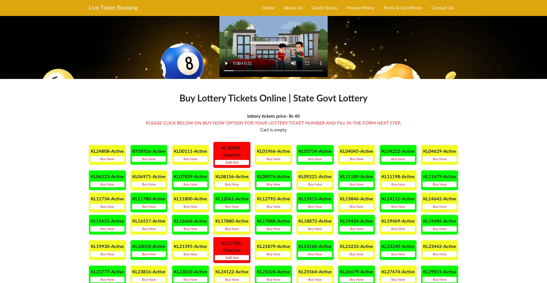 Website screenshot of Bookyourkeralaticket.com