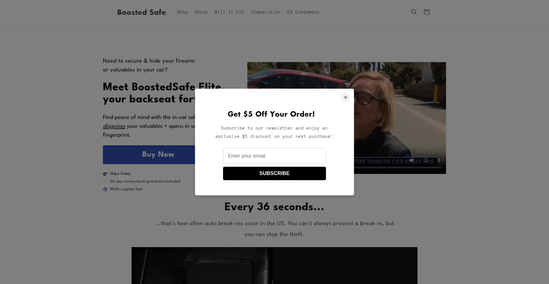 Website screenshot of Boostedsafe.com