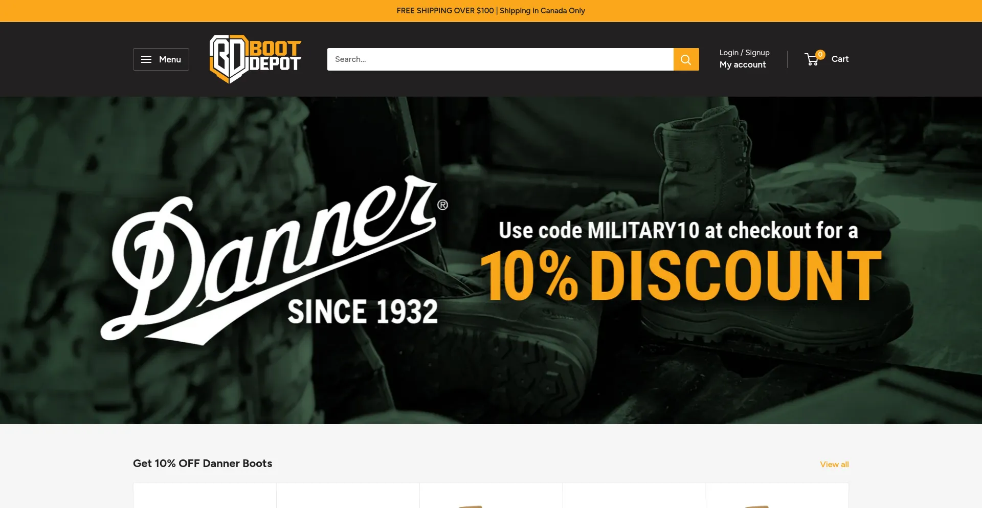 Bootdepot.ca Screenshot