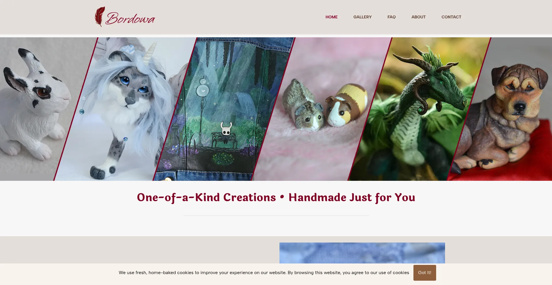 Website screenshot of Bordowa.art