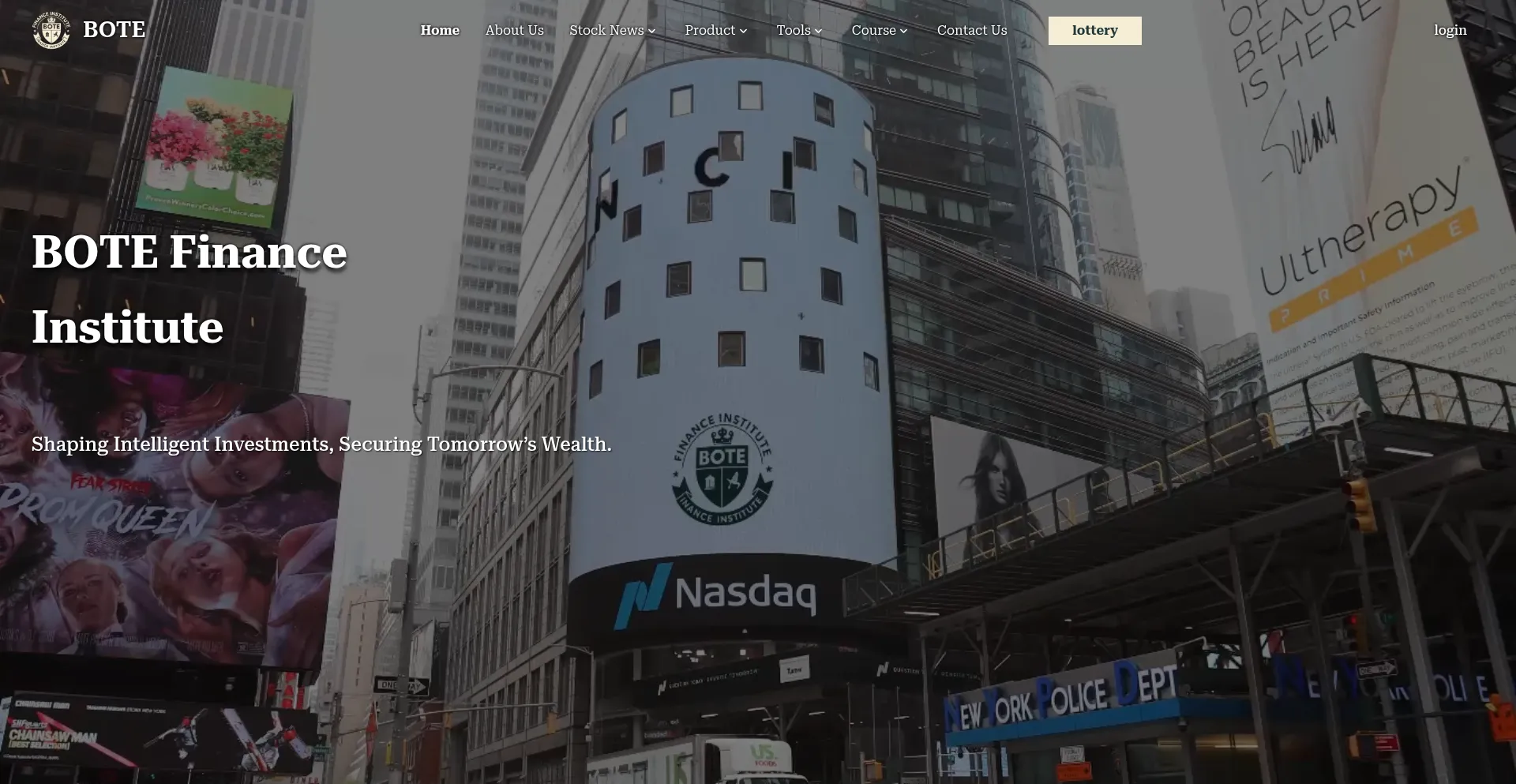 Website screenshot of Botefinanceinstitute.com