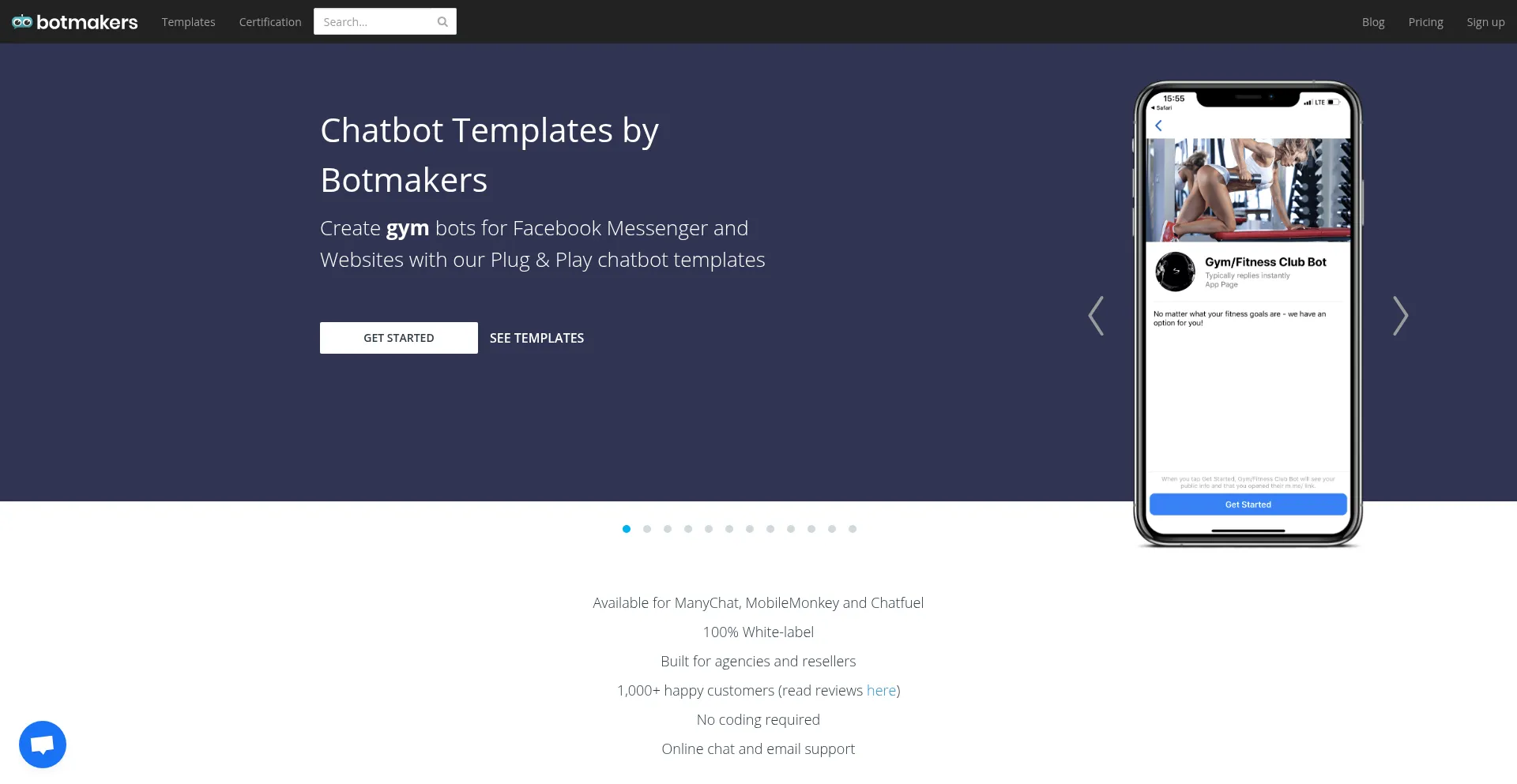 Website screenshot of Botmakers.net
